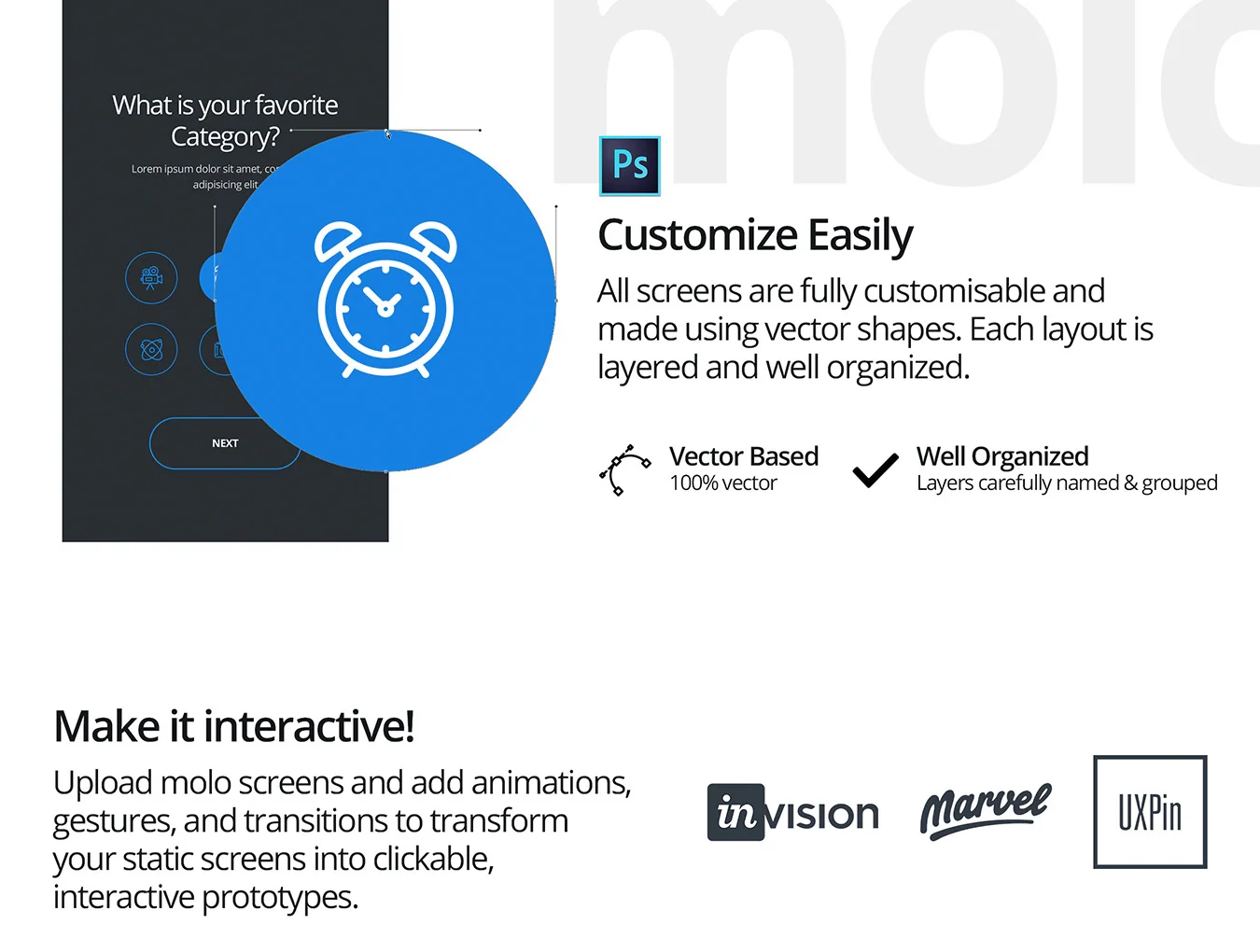 molo Mobile Wireframe Kit 5