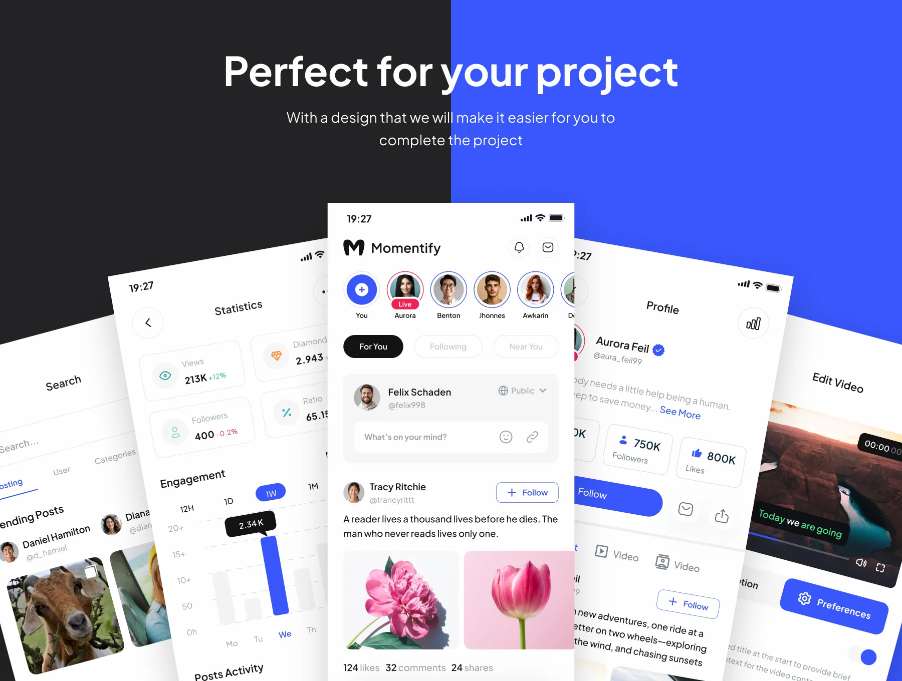 Momentify - Social Media App UI Kits 4
