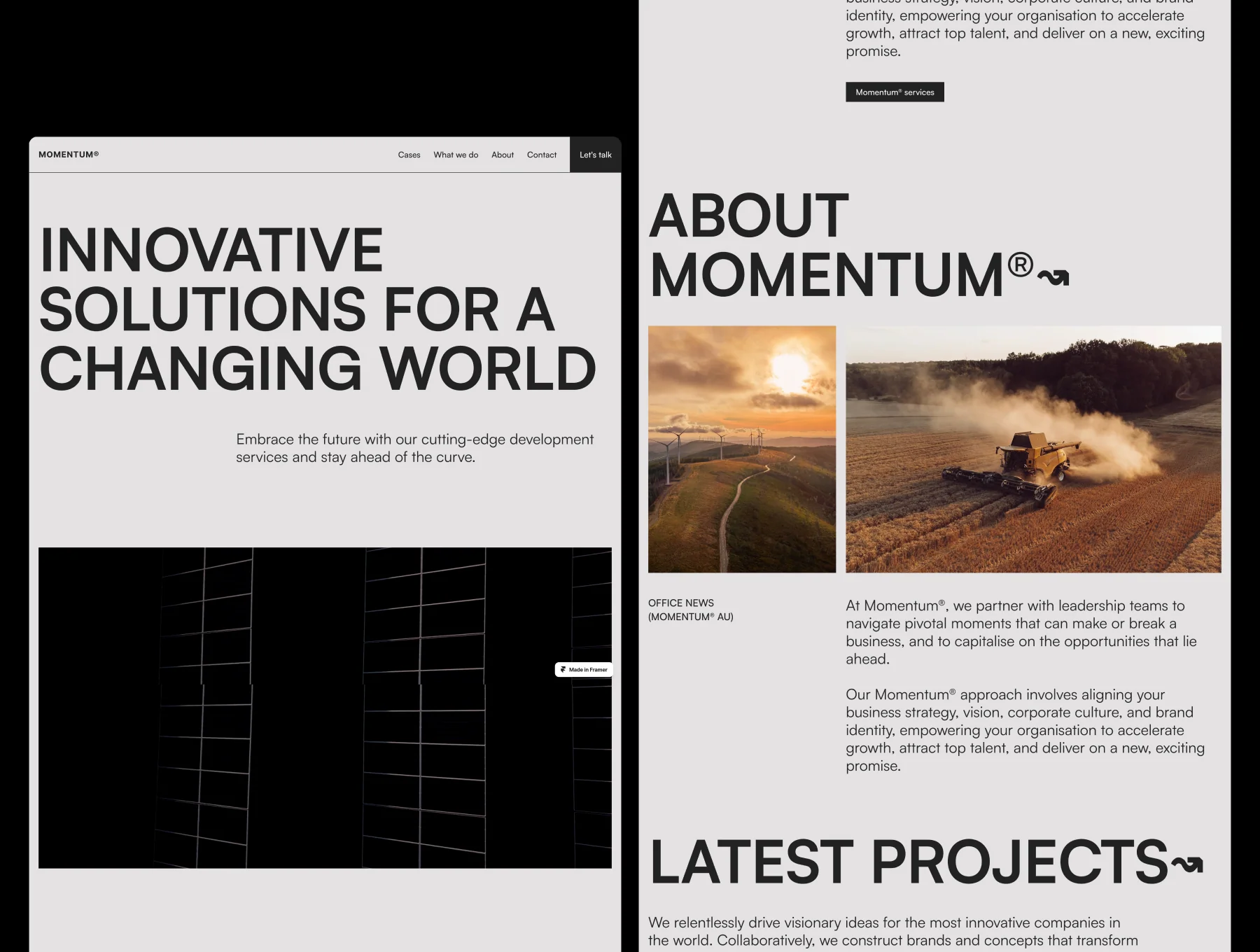 MOMENTUM - Agency Website Template for Framer 3