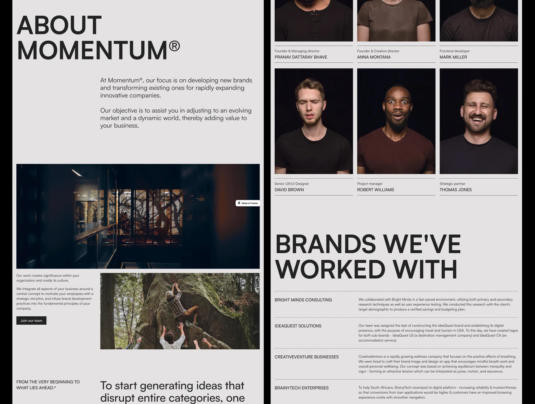 MOMENTUM - Agency Website Template for Framer 6