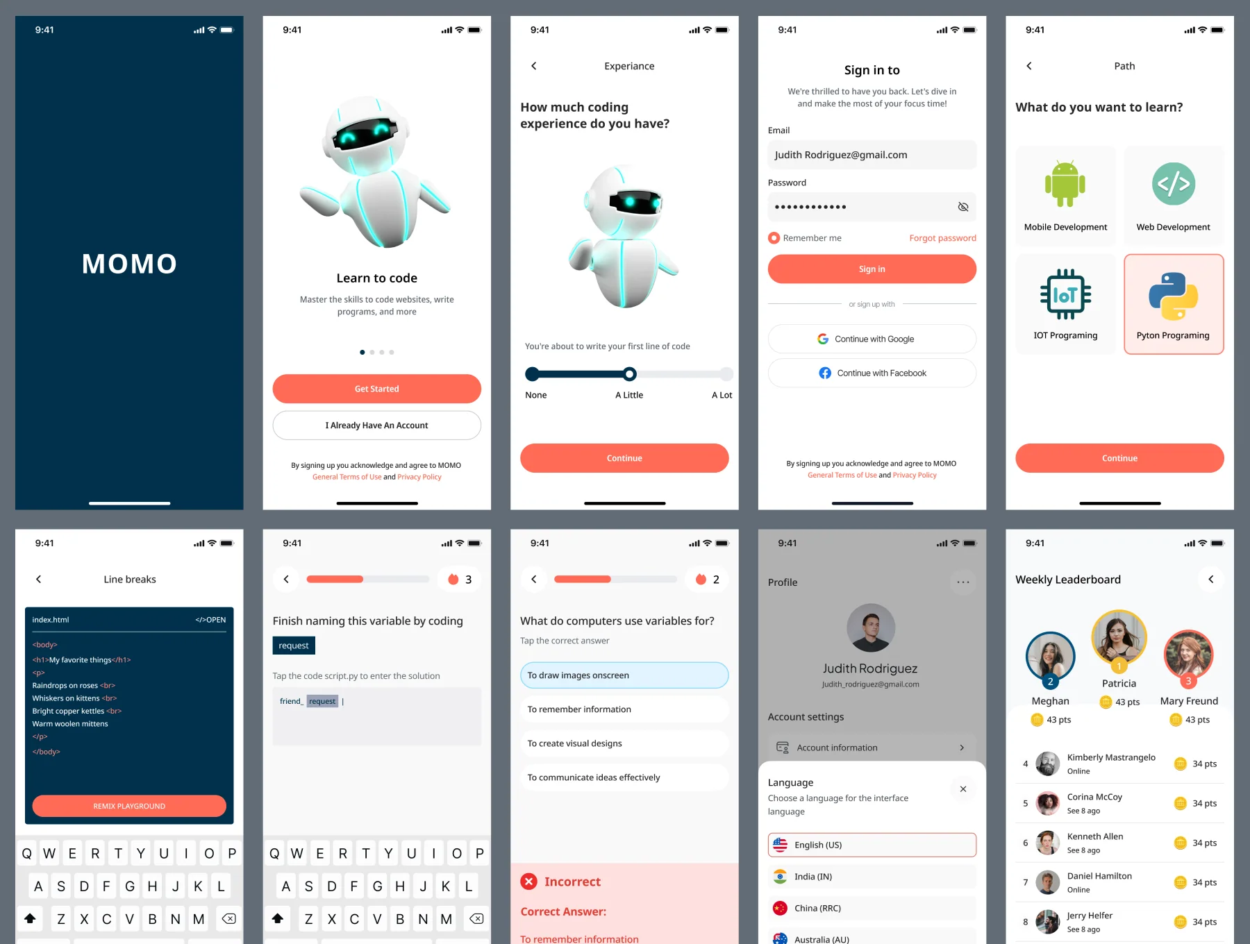 MOMO - AI Online course App 7