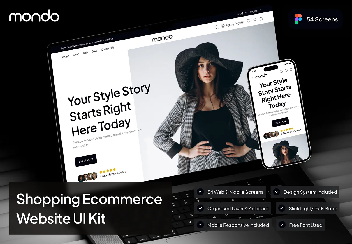 mondo - Shopping Ecommerce Website UI Kit