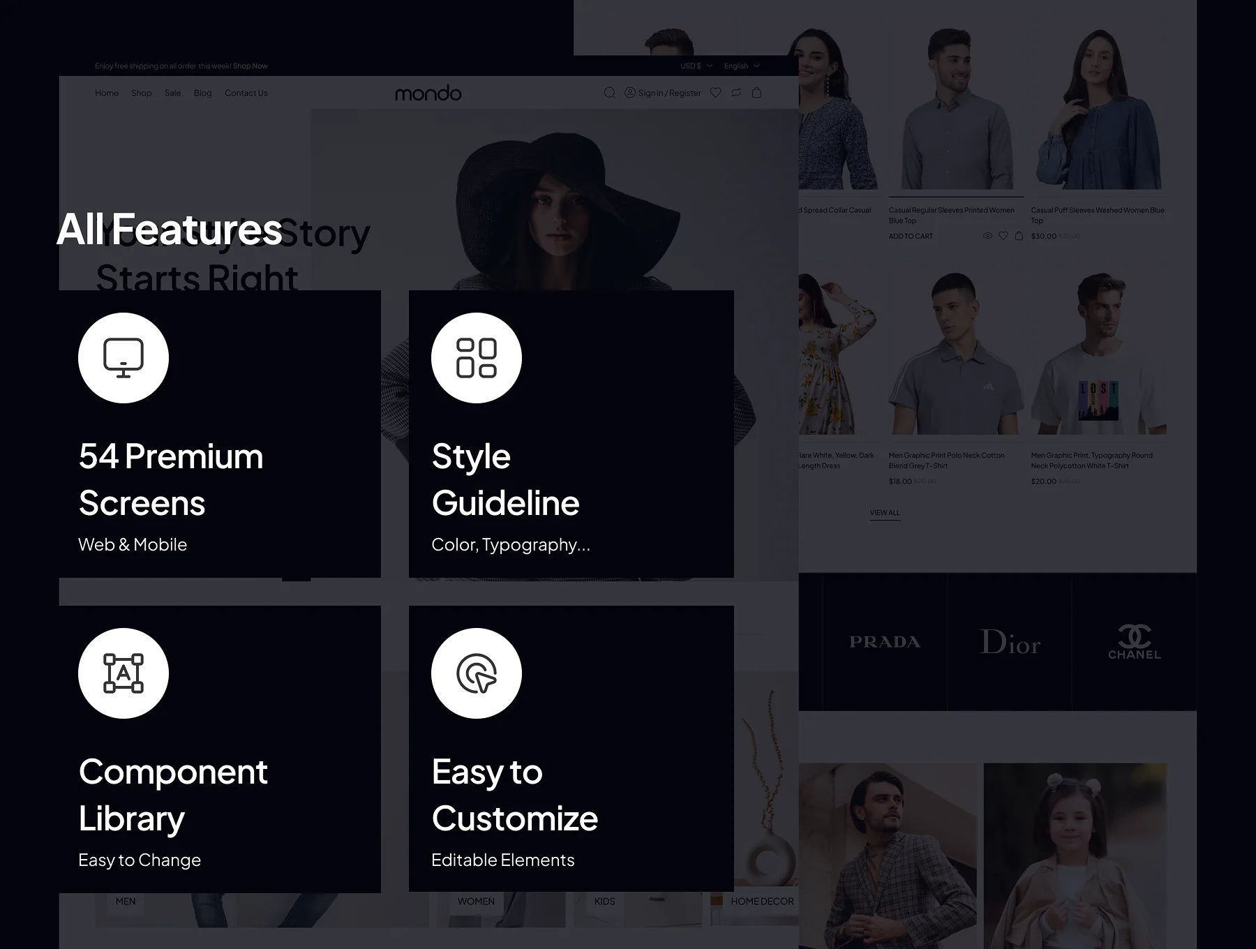 mondo - Shopping Ecommerce Website UI Kit 2