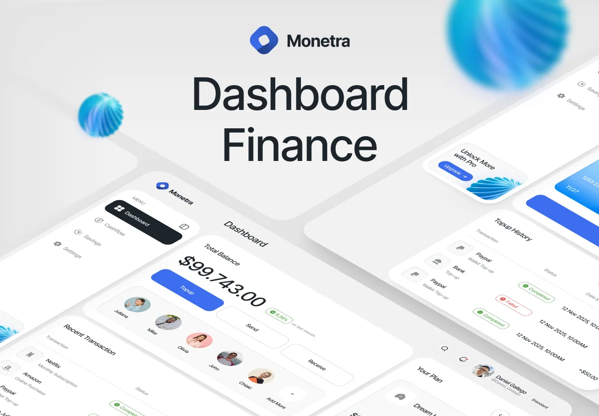 Monetra - Finance Dashboard UI Kit