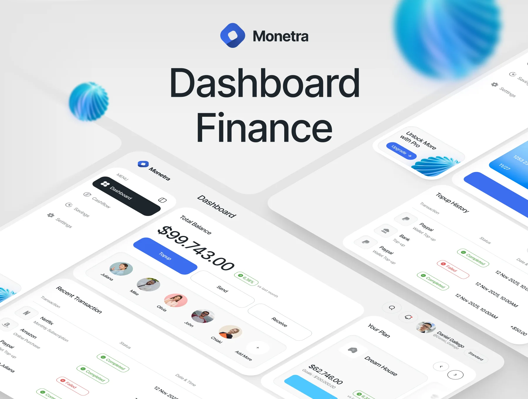 Monetra - Finance Dashboard UI Kit