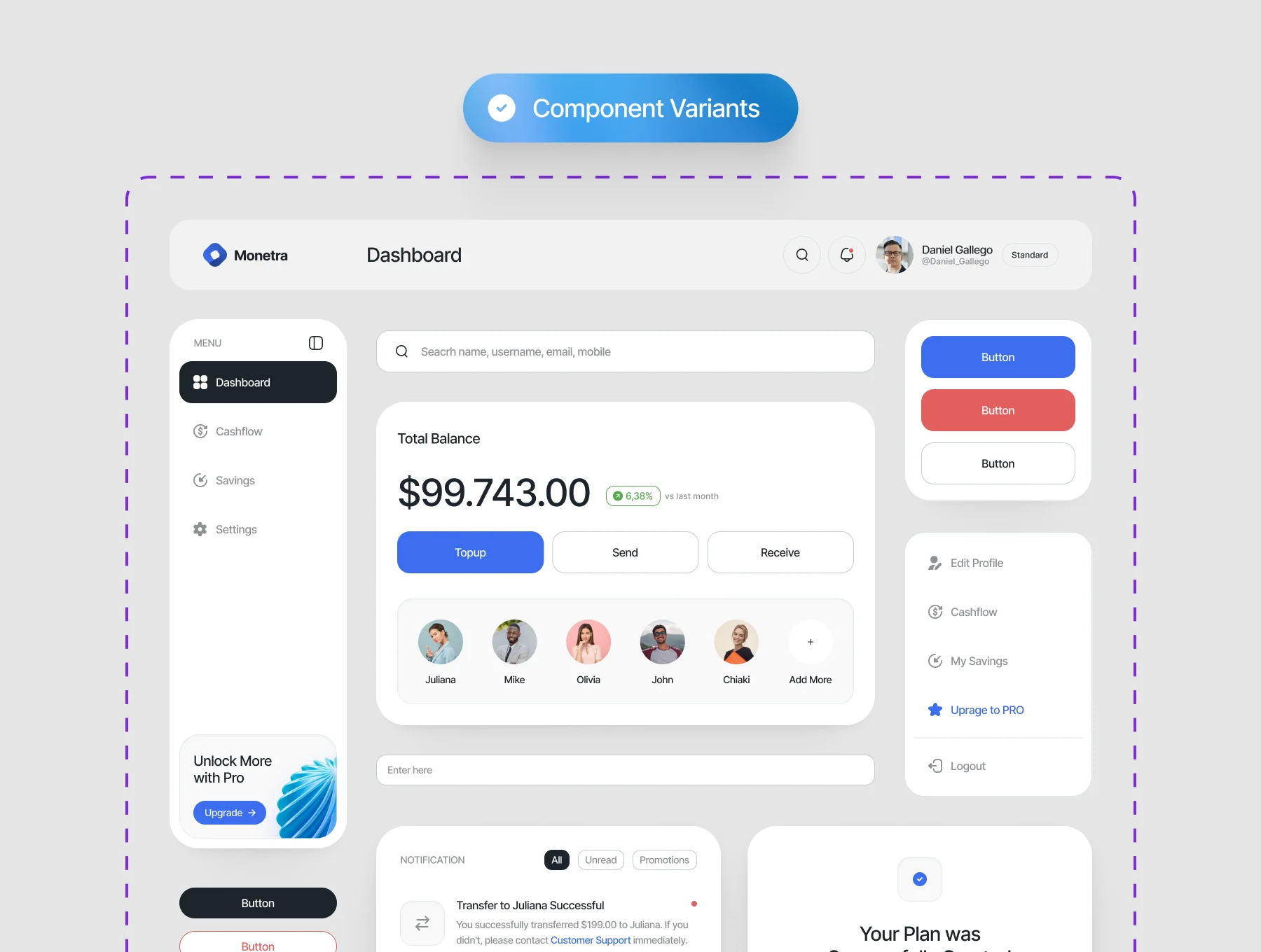 Monetra - Finance Dashboard UI Kit 5