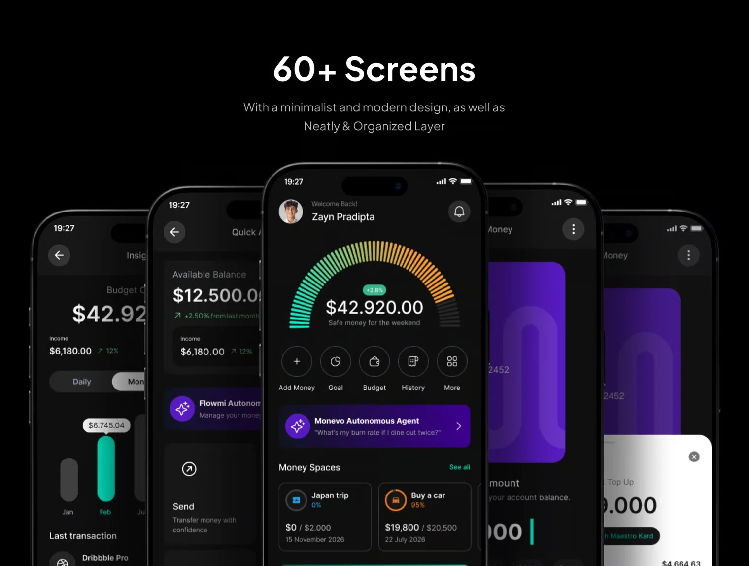 Monevo - AI Personal Finance Mobile App UI Kit 3