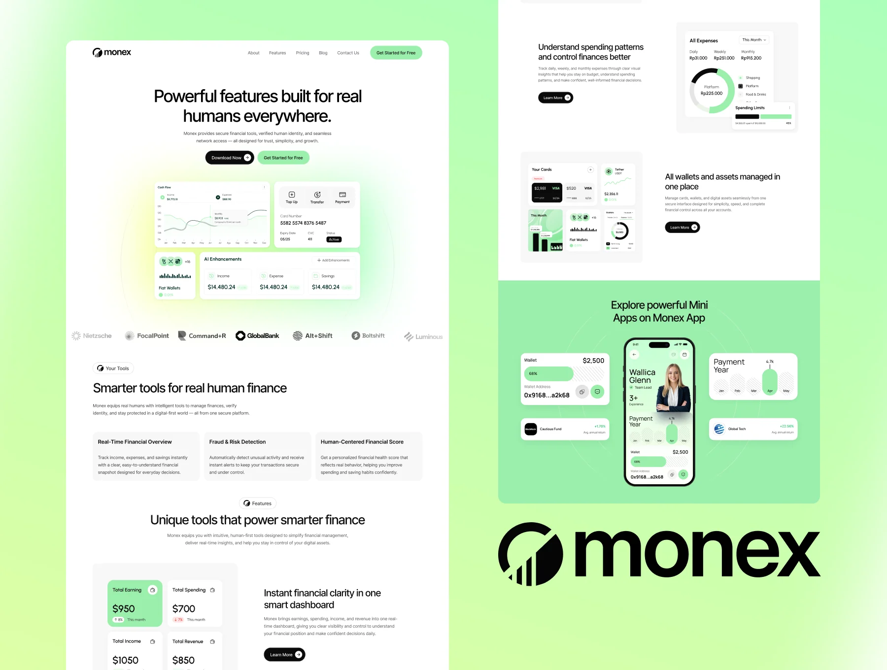 Monex — Finance Mobile App Landing Page