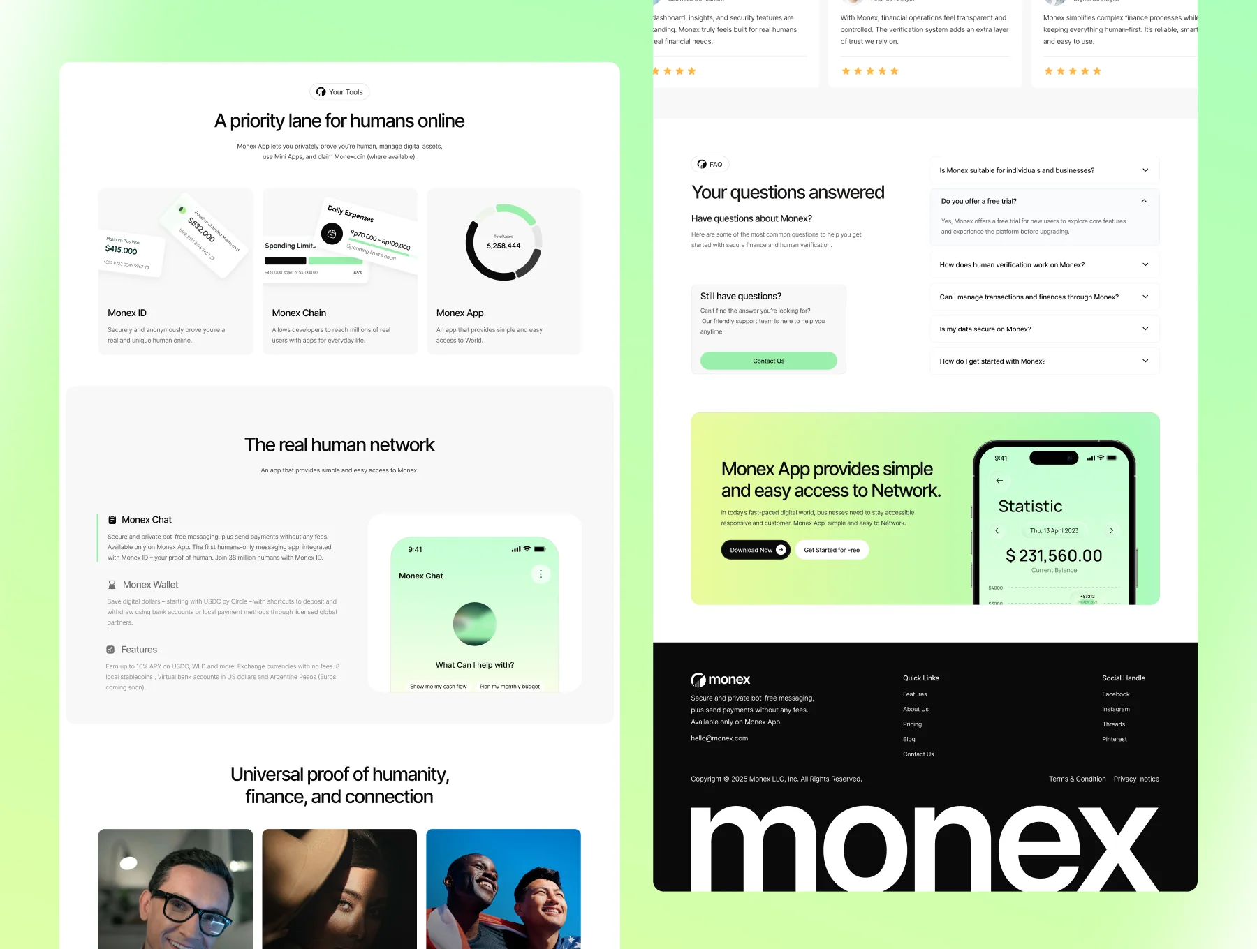 Monex — Finance Mobile App Landing Page 3