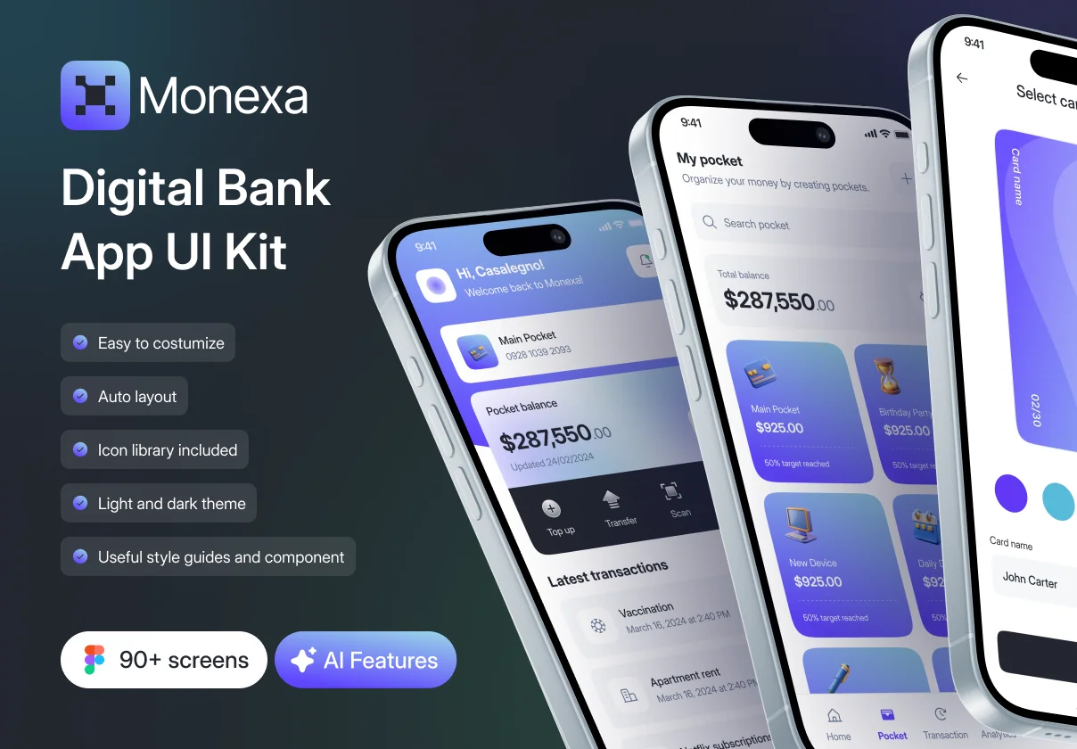 Monexa - Digital Bank App UI KIT