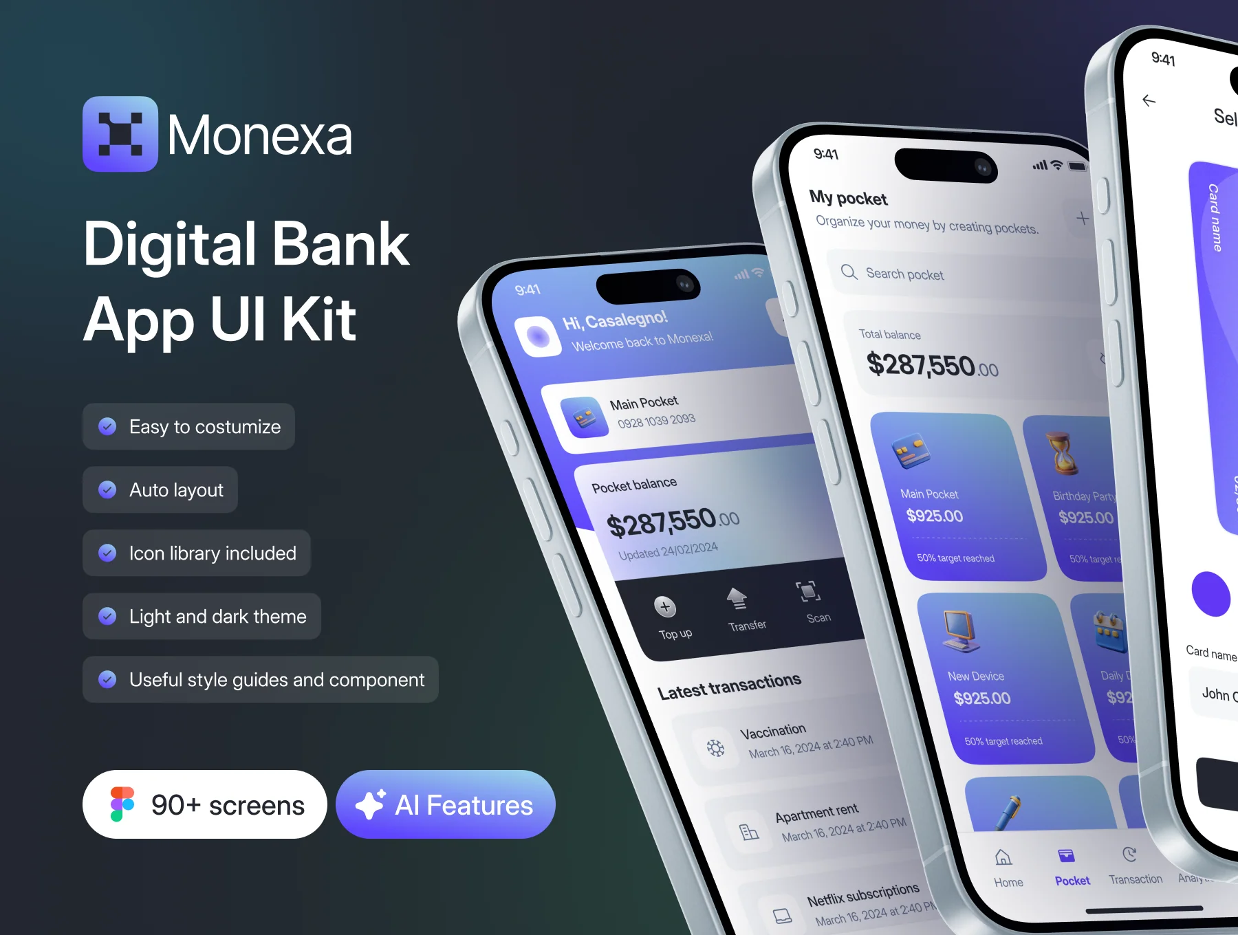 Monexa - Digital Bank App UI KIT