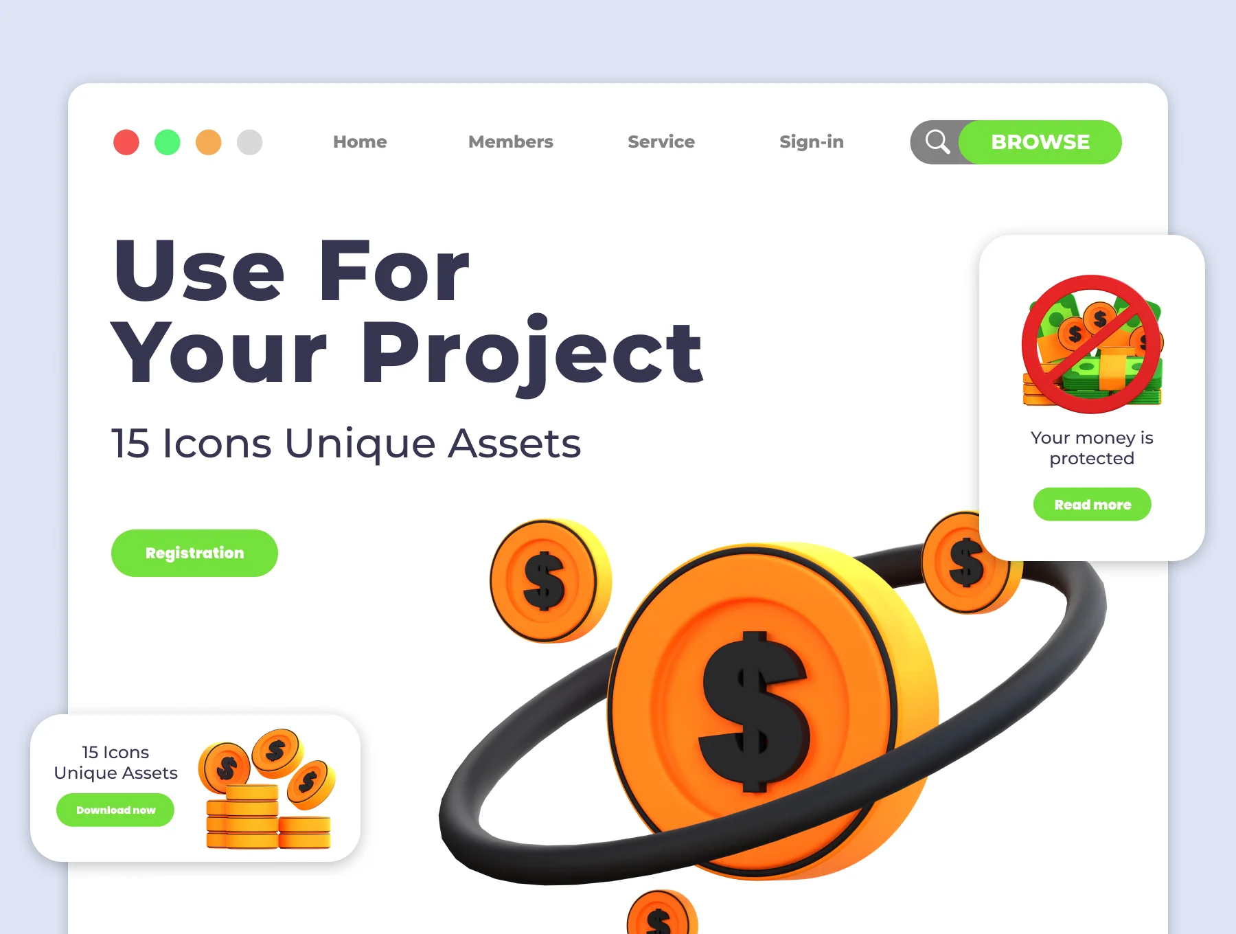 Money 3D 3D Illustration Pack 6