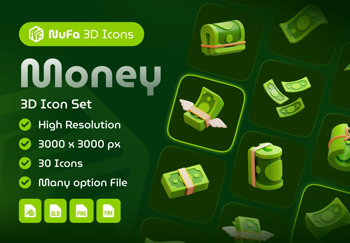 Money 3D Icon Set