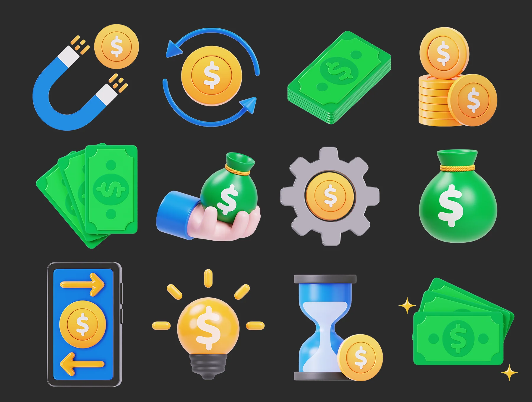 Money 3D Illustration Pack 5