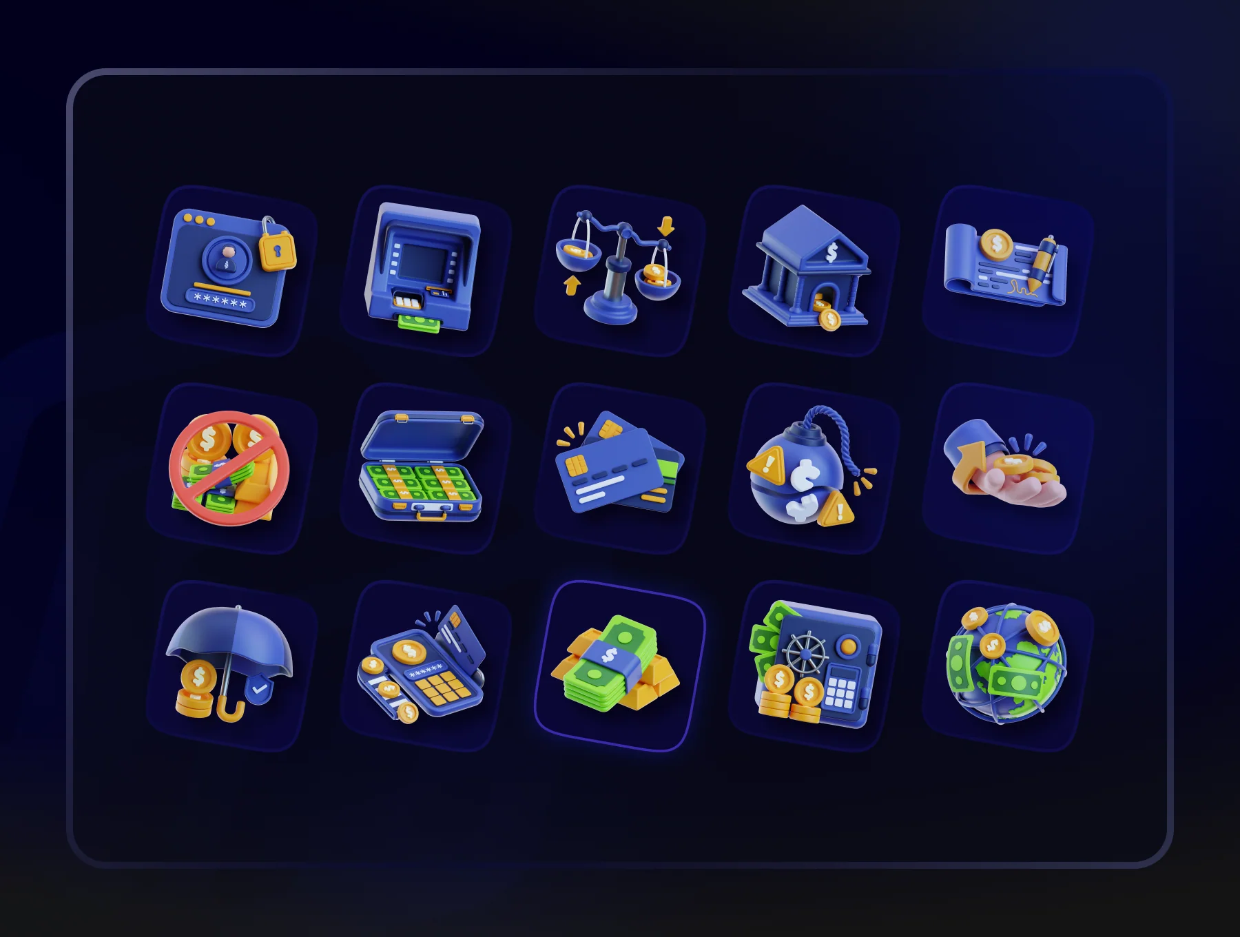 Money and Banking 3D Icon Set 2