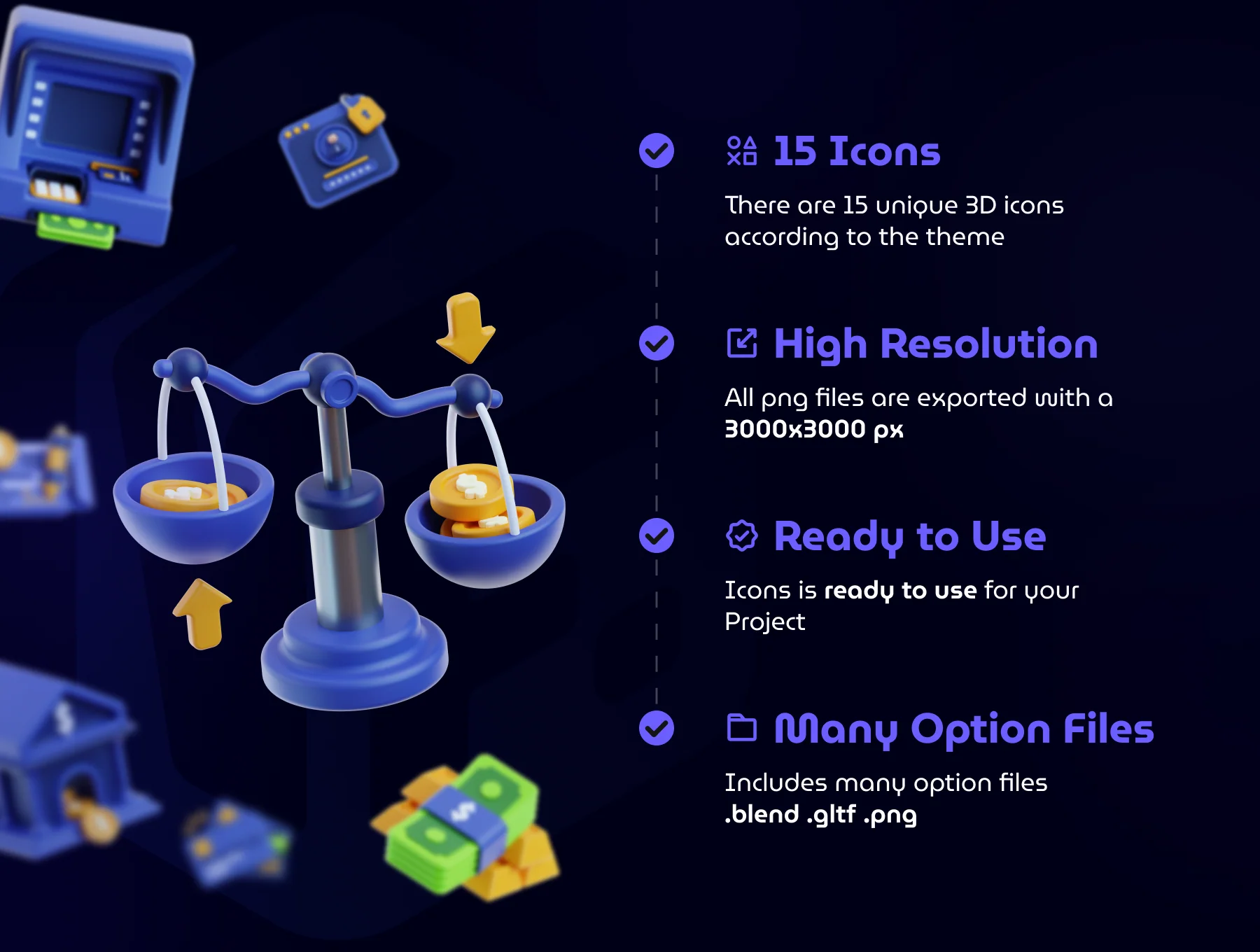 Money and Banking 3D Icon Set 3