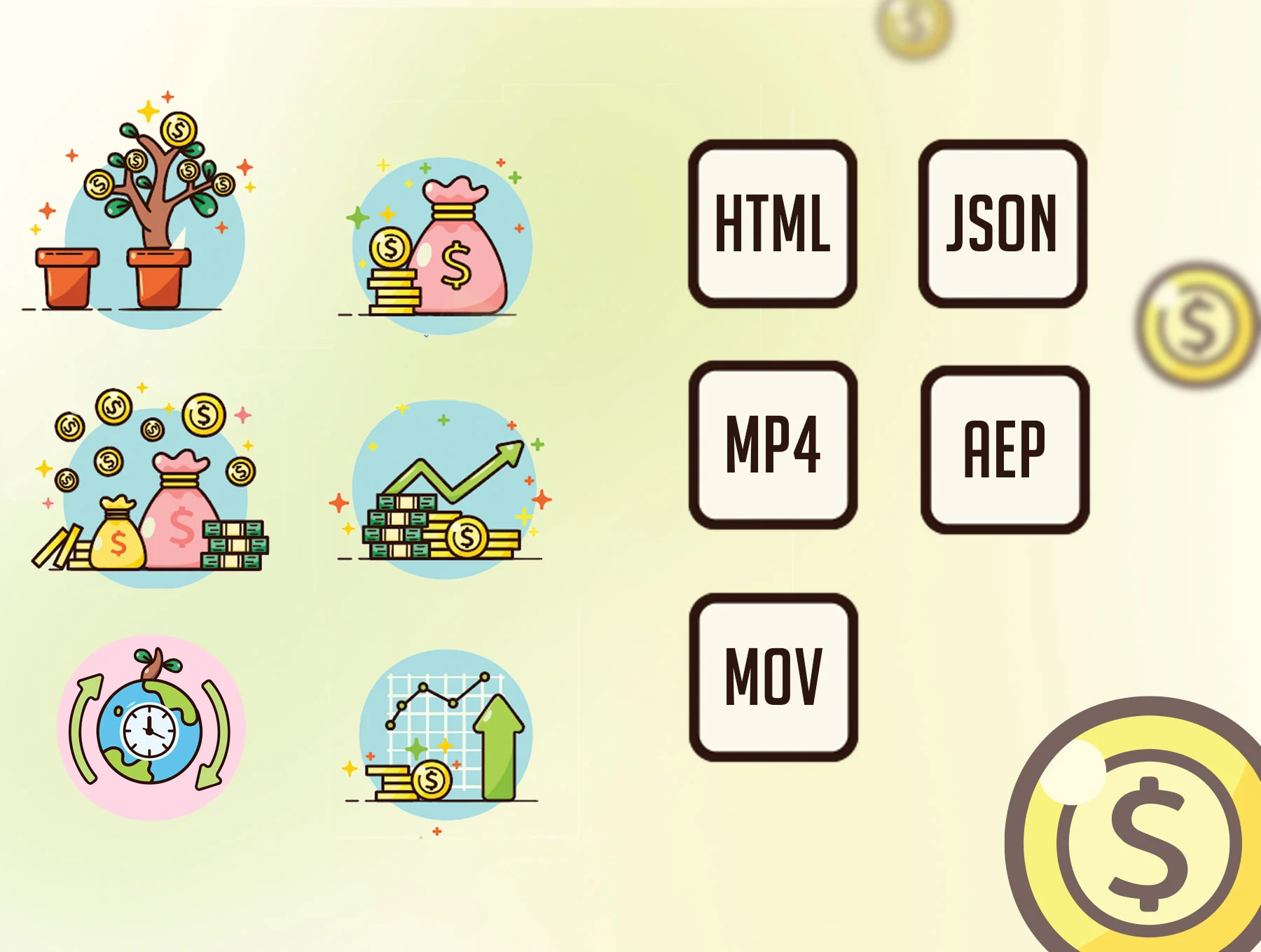 Money and Finance Looping Lottie Animations 6