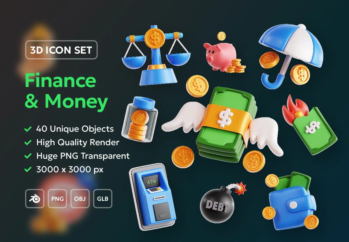 Money & Finance 3D Icon Pack