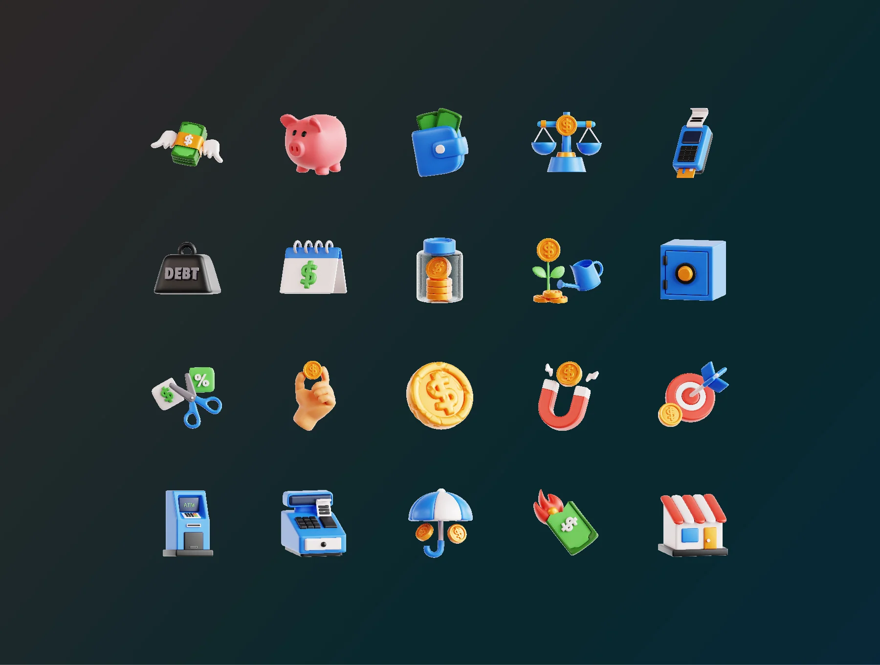 Money & Finance 3D Icon Pack 5
