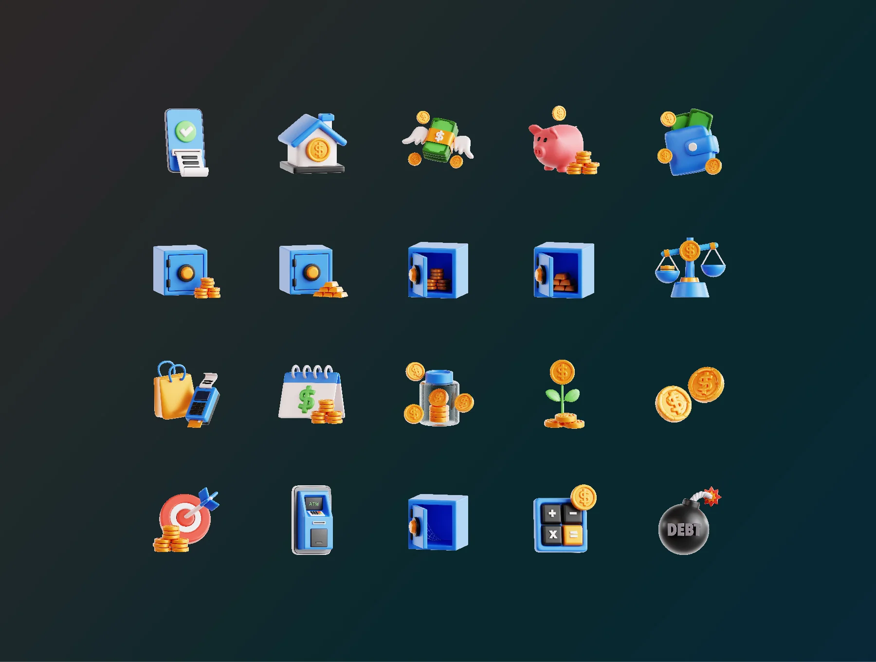 Money & Finance 3D Icon Pack 6