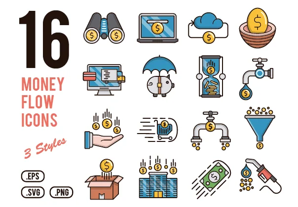 16 Money Flow Icons