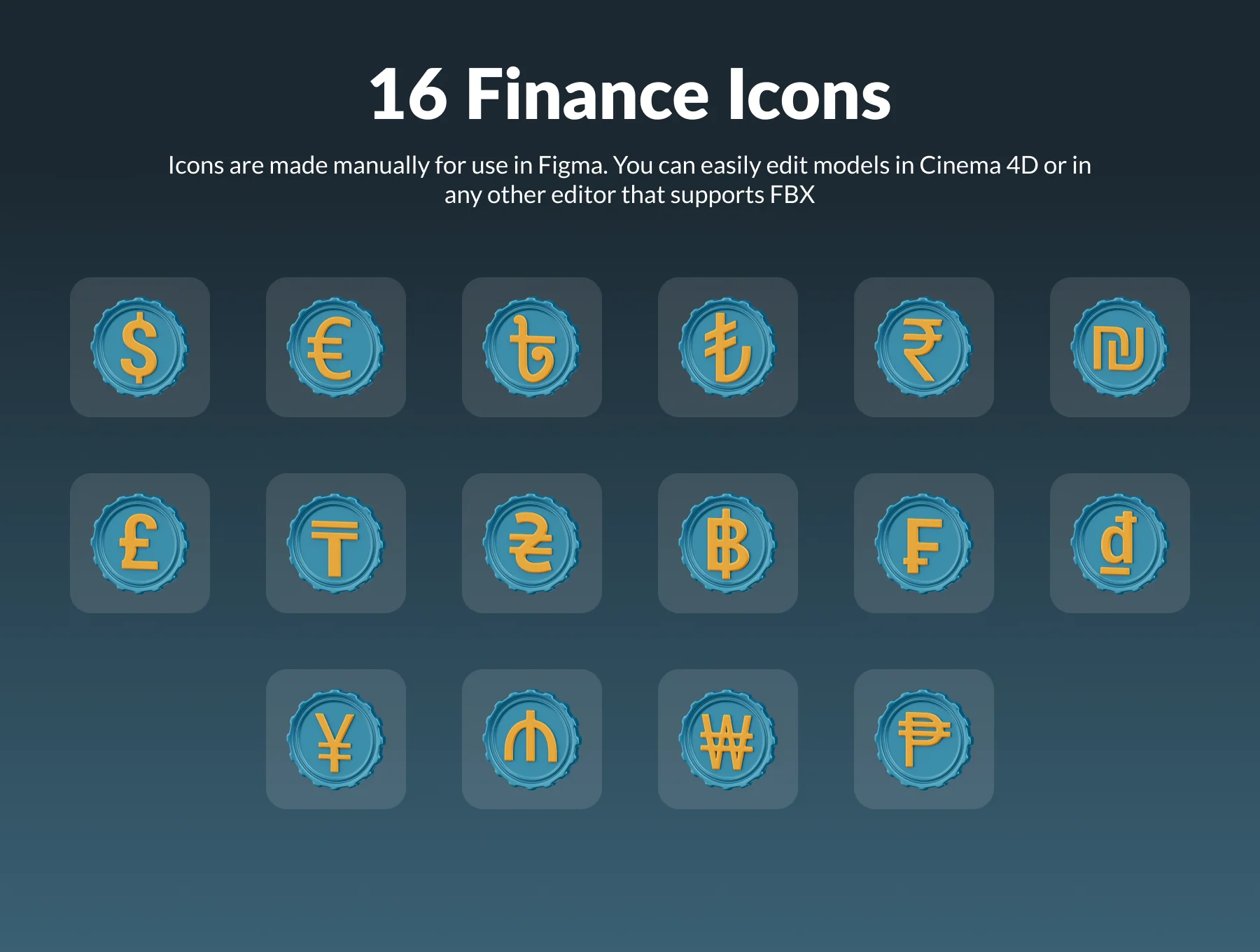 Money Signs 3D Icon Set 6