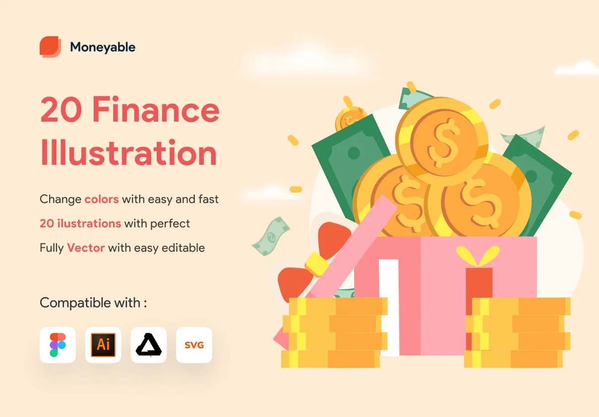 Moneyable - 20 Finance Illustration Set