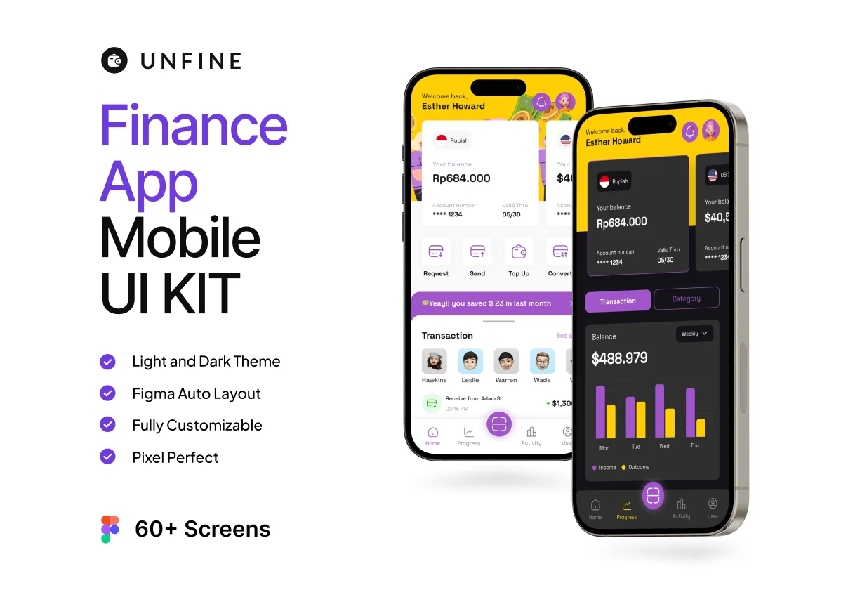 Unfin - Finance App Mobile UI KIT