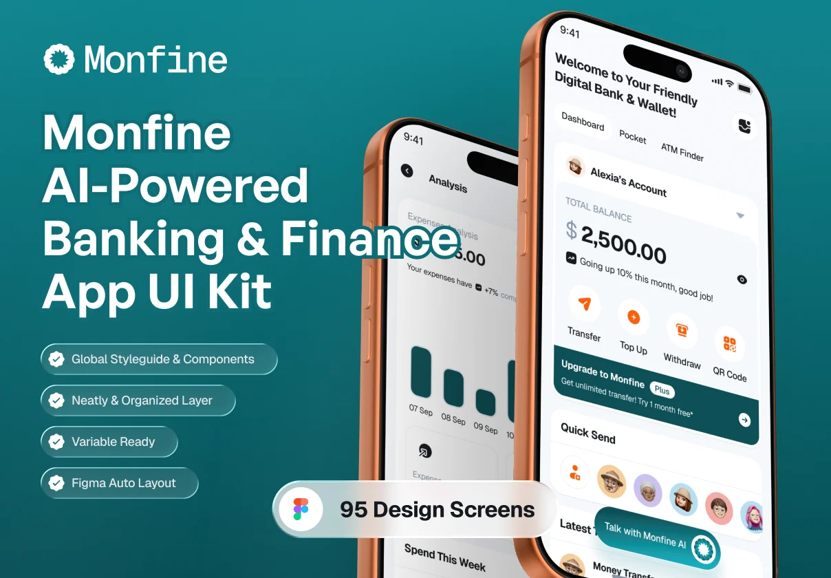 Monfine - AI-Powered Banking & Finance App UI Kit