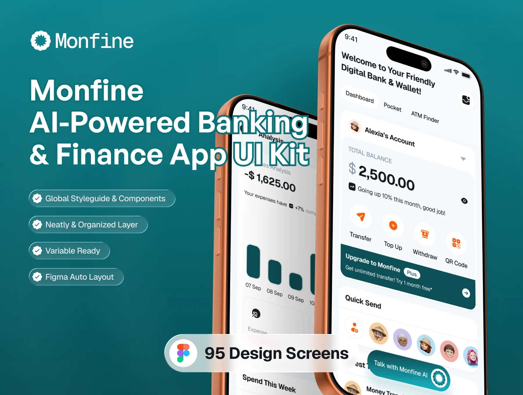 Monfine - AI-Powered Banking & Finance App UI Kit