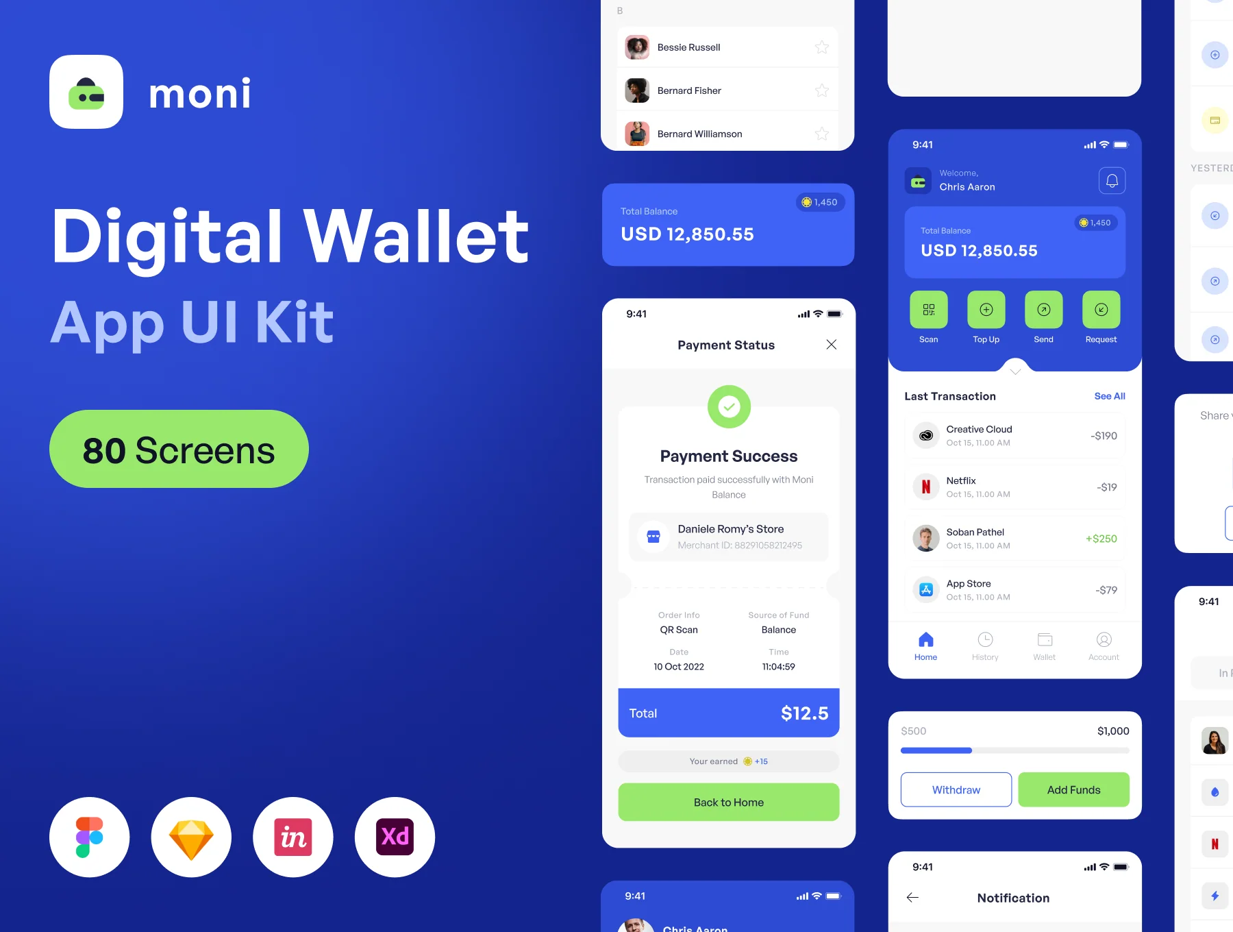 Moni - Digital Wallet Apps UI KIT