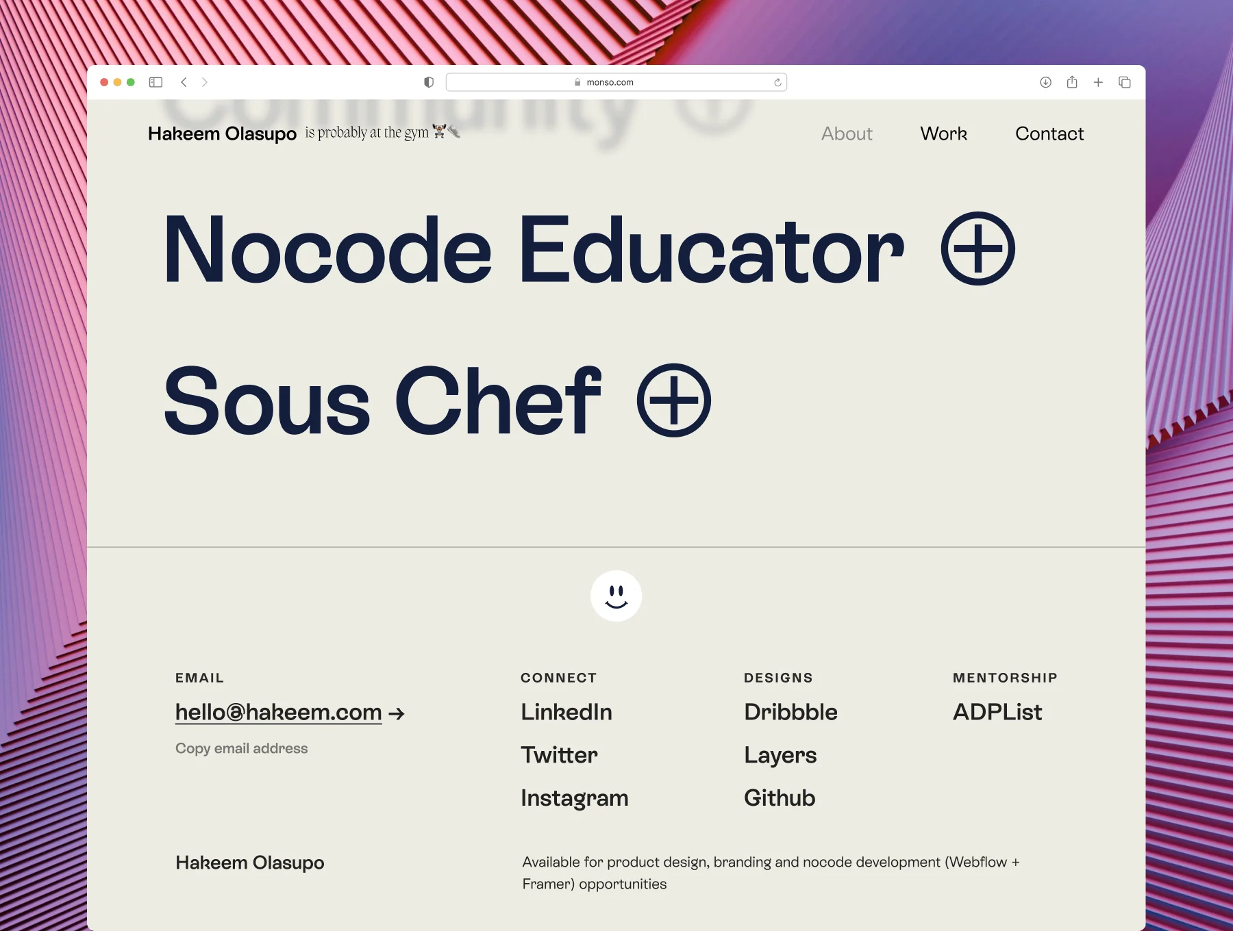 Monso - Framer Portfolio Template 3