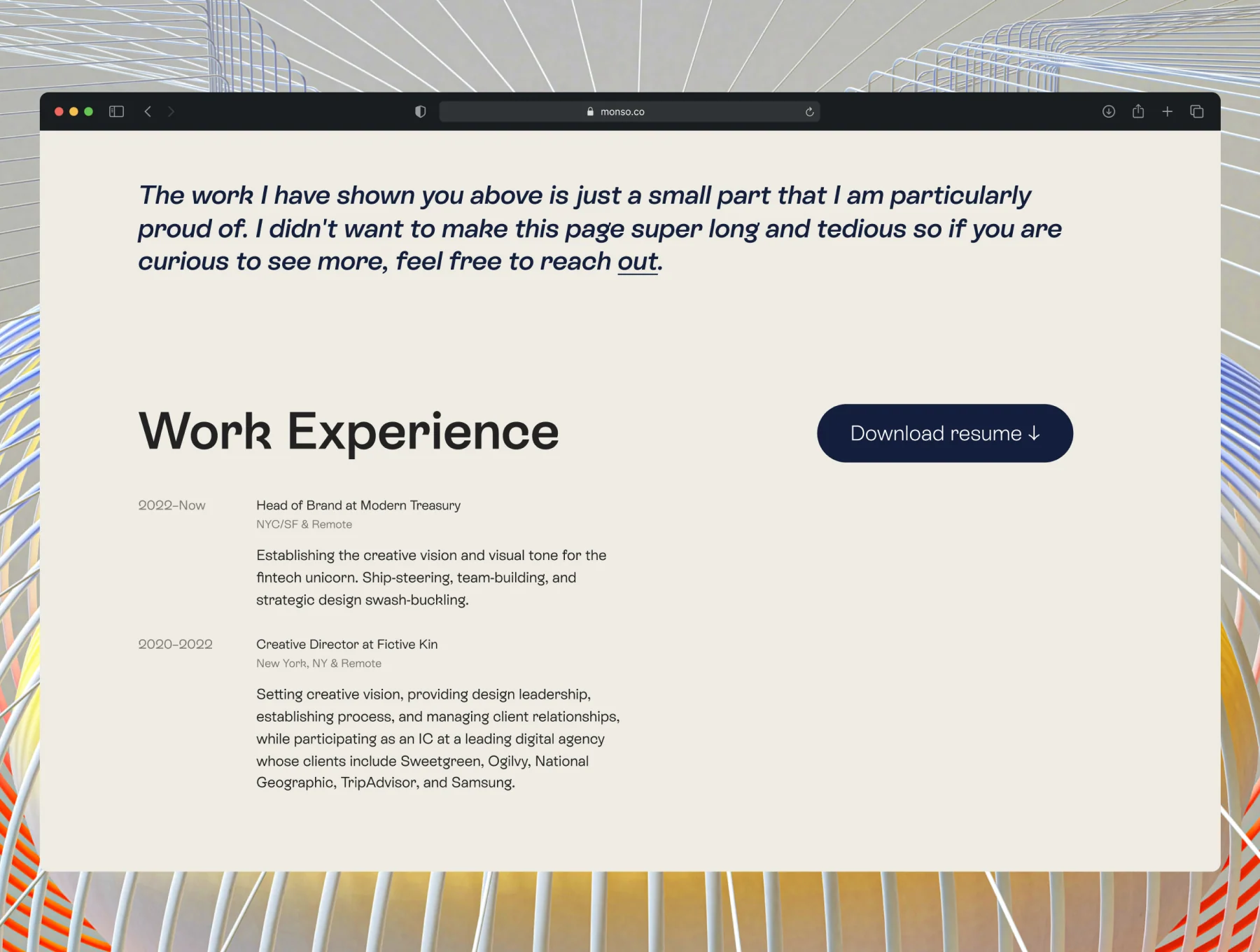 Monso - Framer Portfolio Template 4