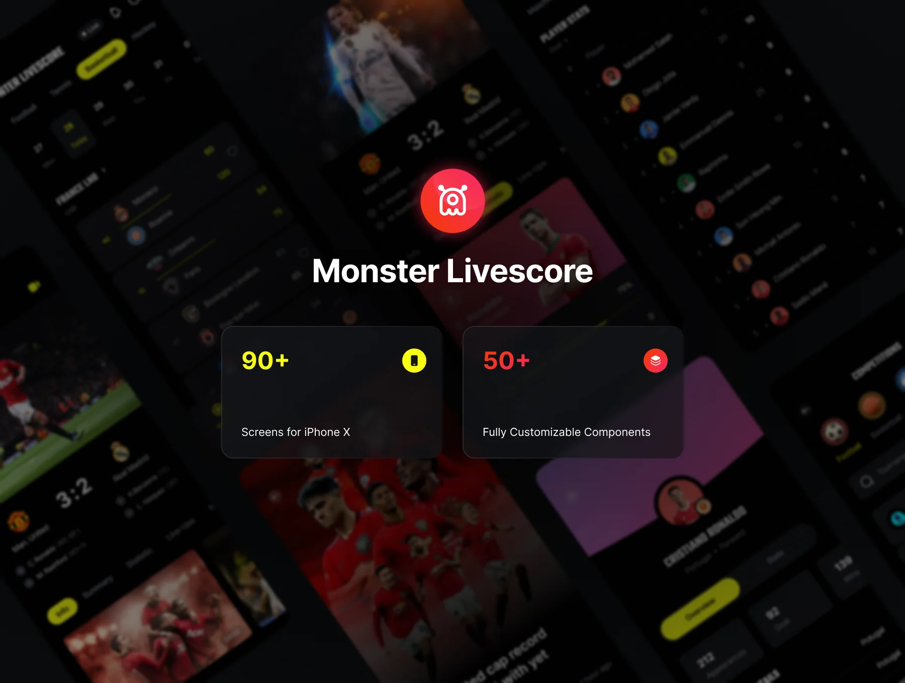 Monster - Livescore Sport app ui kit 3