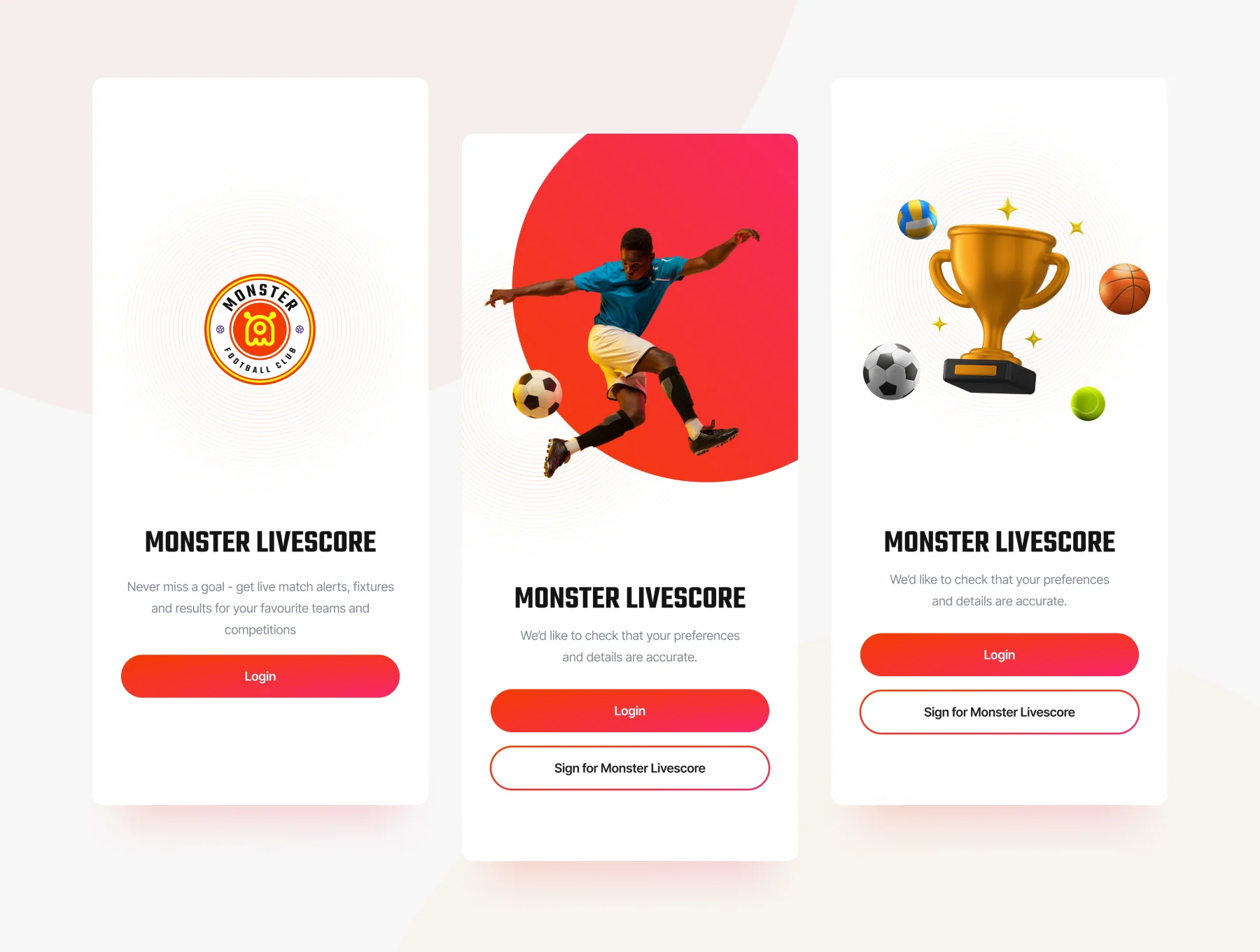 Monster - Livescore Sport app ui kit 5