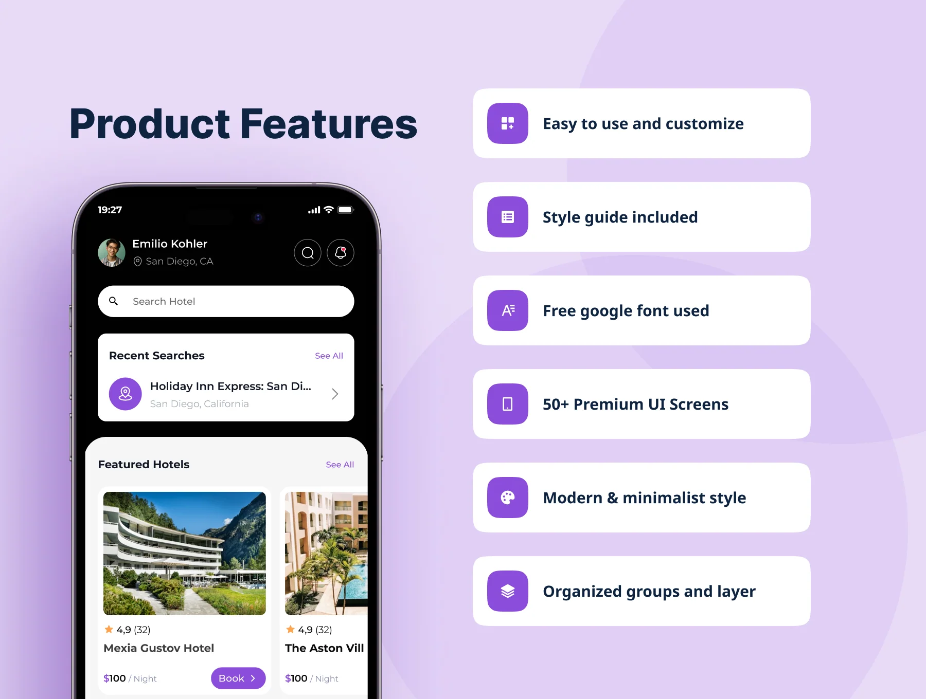 Montel - Hotel Booking Mobile App UI Kits 2