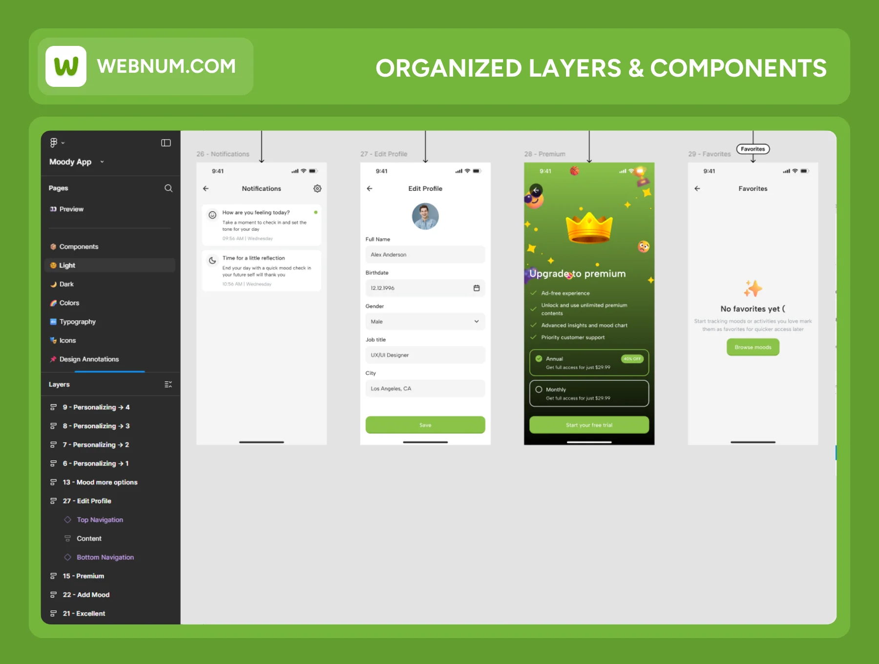 Moody - Mood Tracker App UI KIt 3