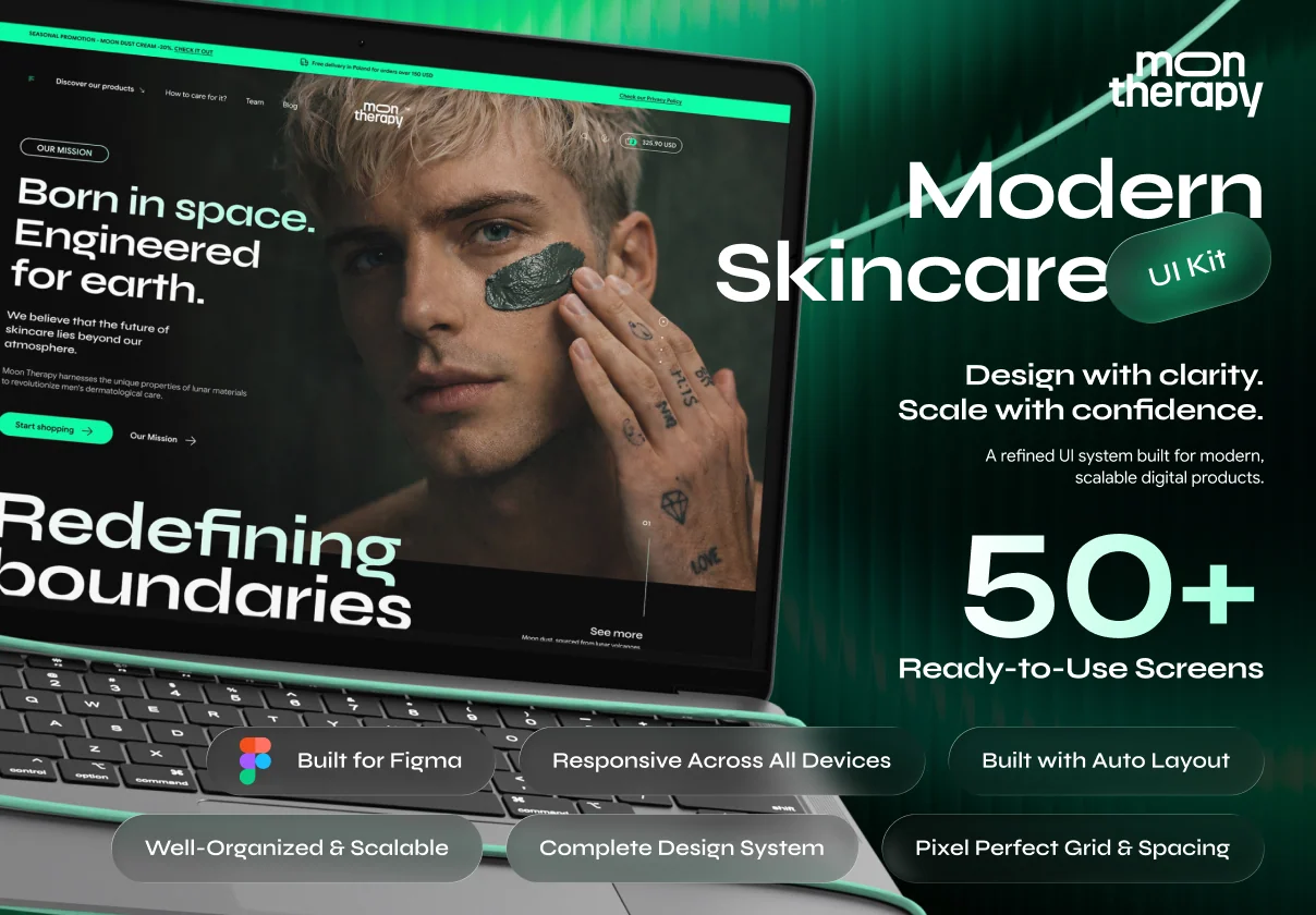 Moon - Modern Skincare UI Kit