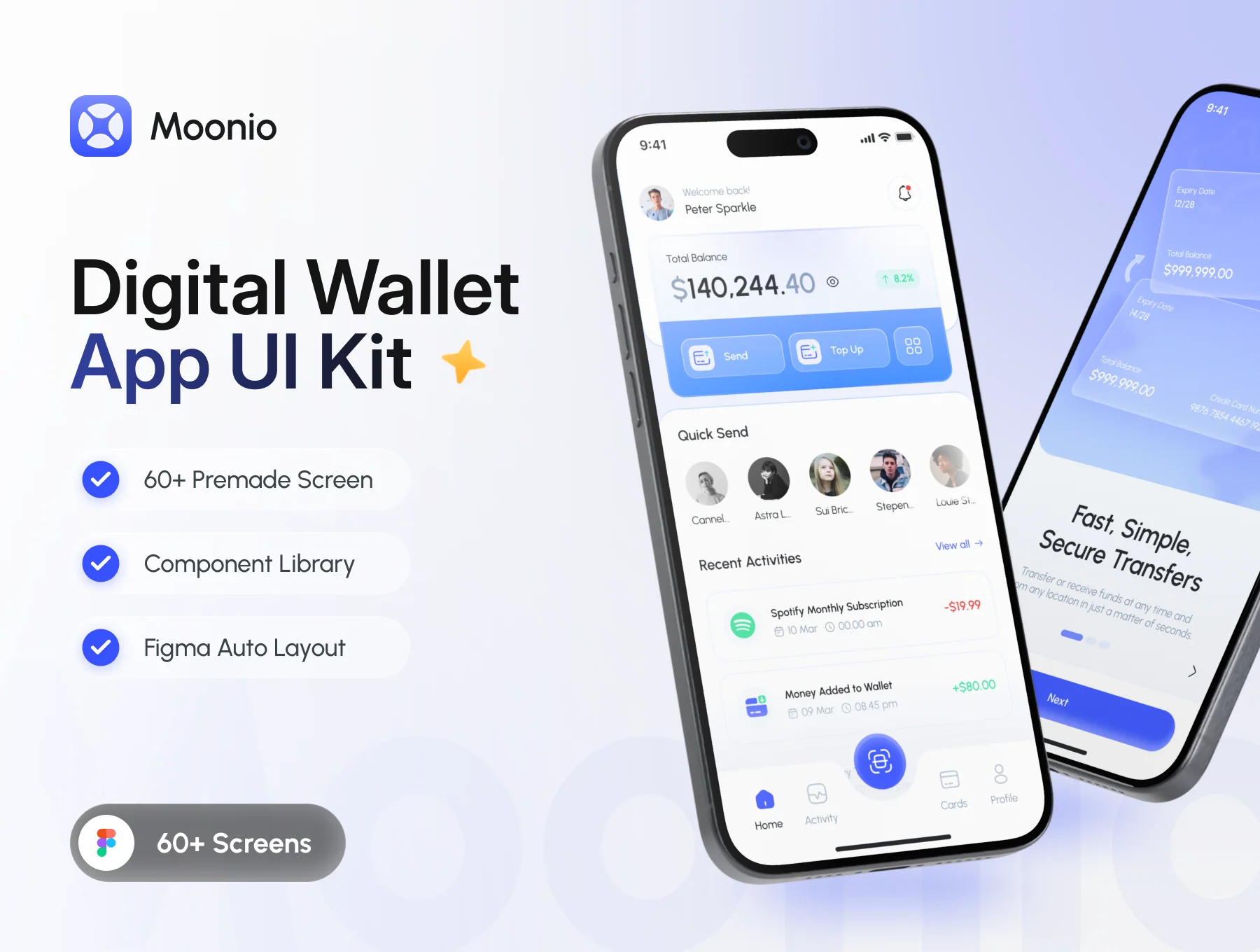 Moonio - Digital Wallet Mobile App UI Kit