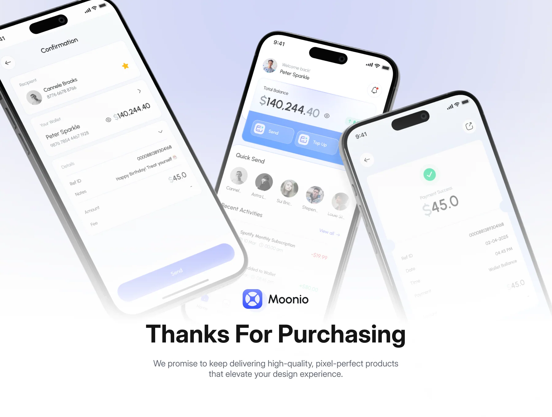 Moonio - Digital Wallet Mobile App UI Kit 6