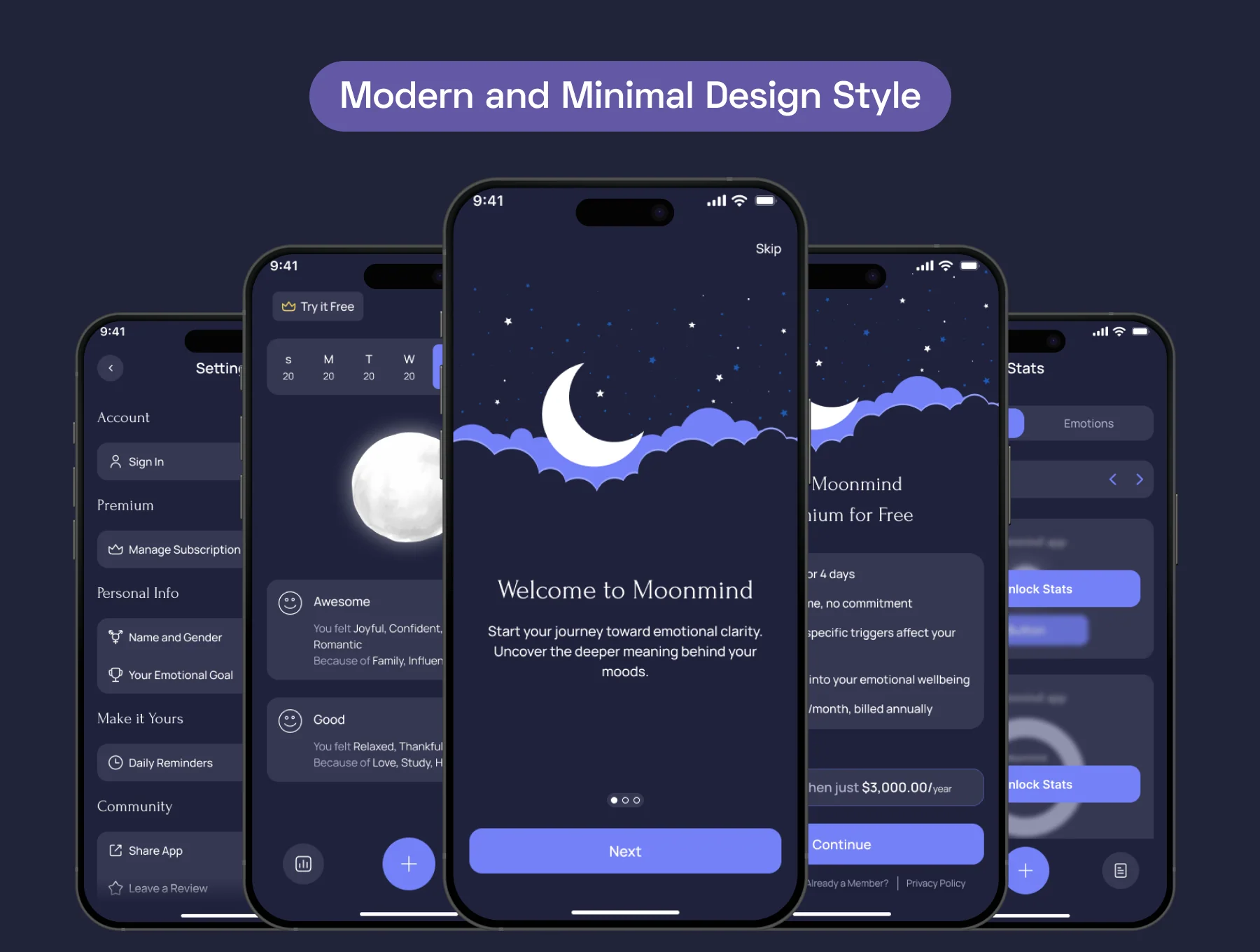 Moonmind app UI kit 3