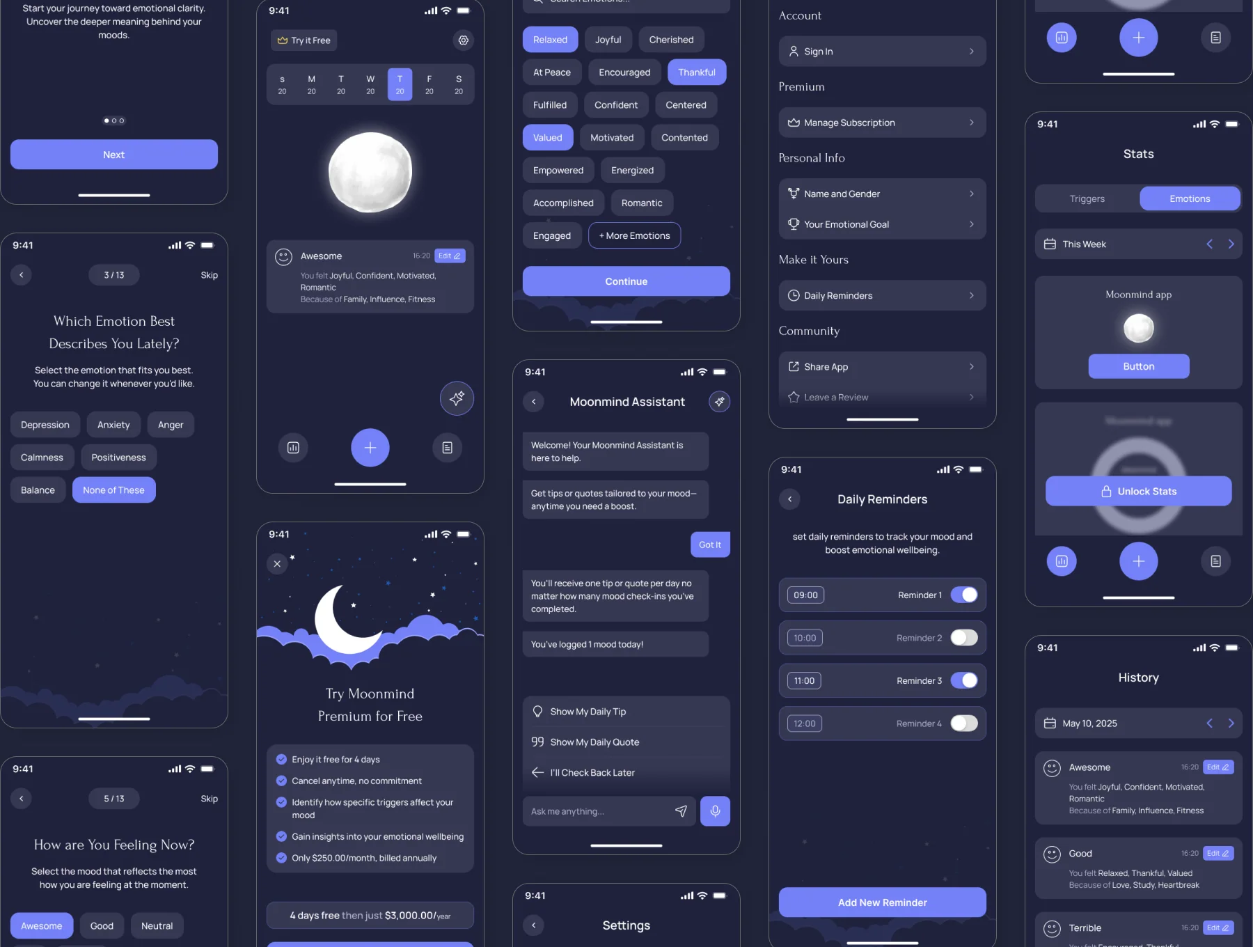 Moonmind app UI kit 4