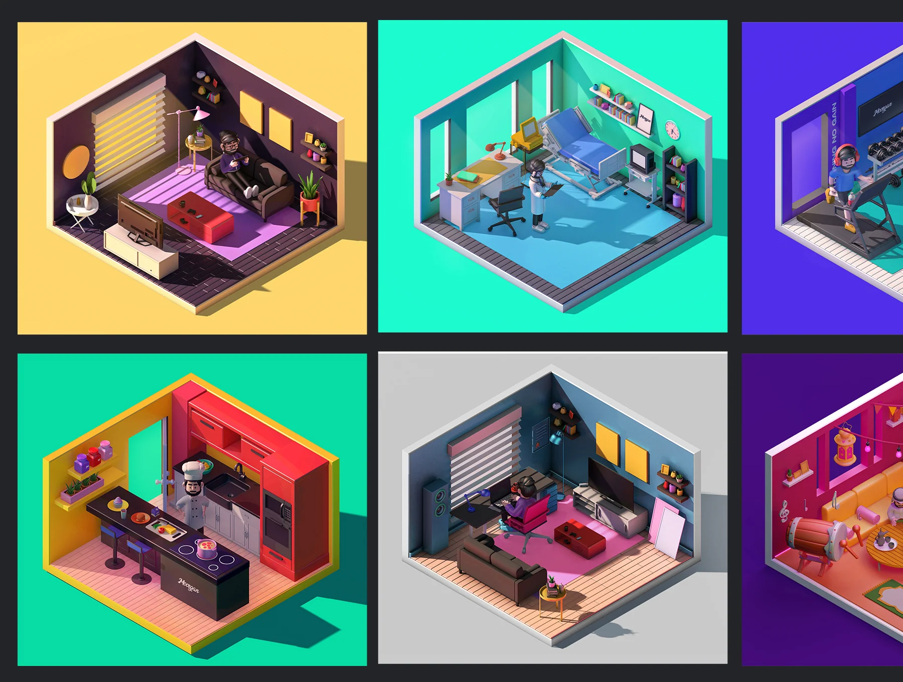 Moorgan 3D Rooms Isometric Scenes (v1.0) 7