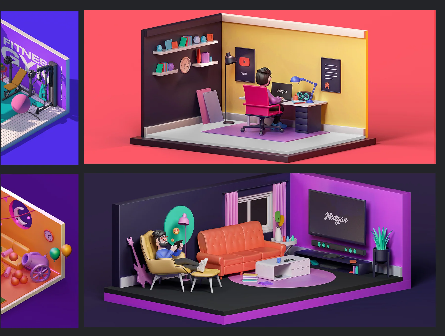 Moorgan 3D Rooms Isometric Scenes (v1.0) 8