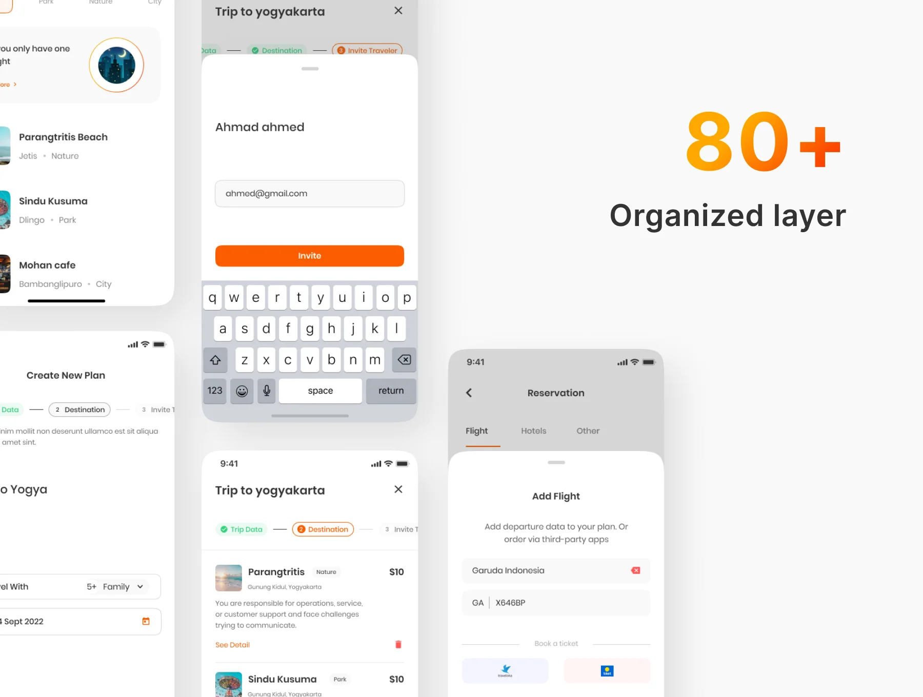 Moove - Travel Itinerary Mobile App UI Kit 2