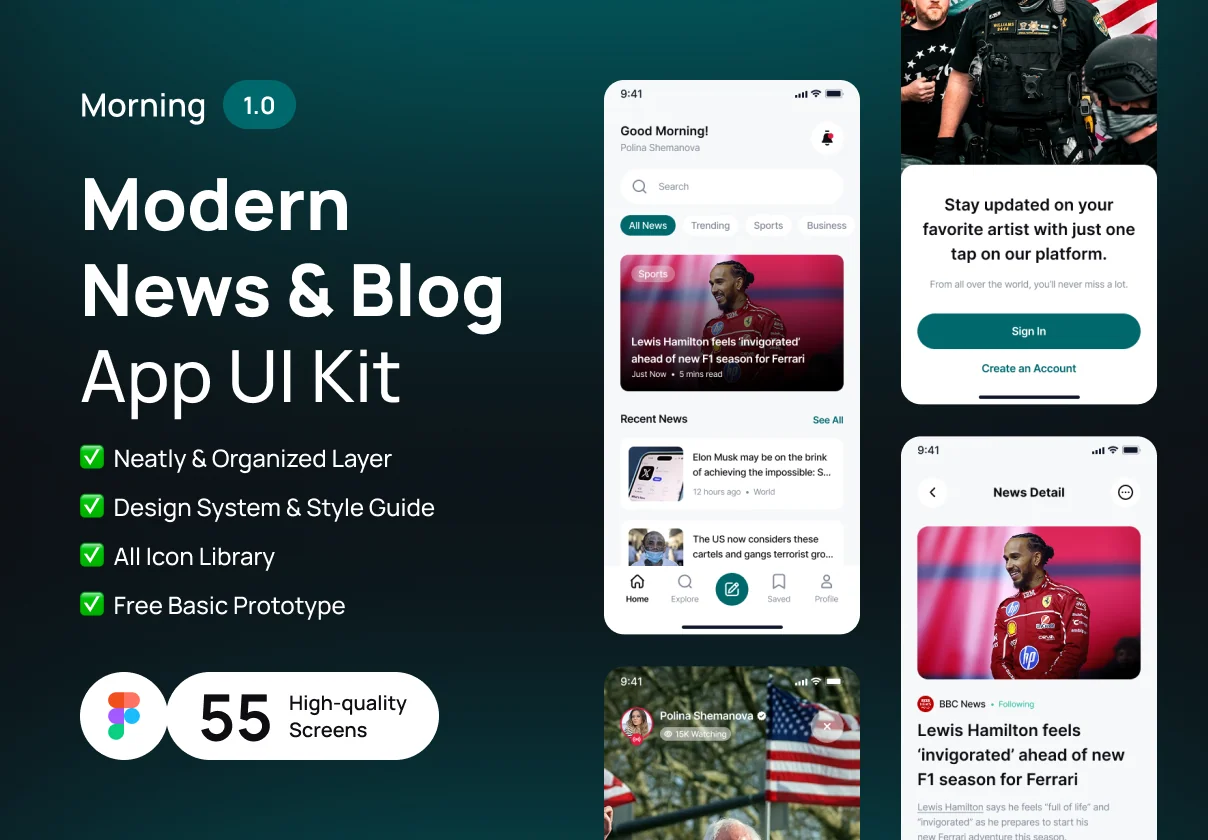 Morning - Blog & Modern News App UI Kit