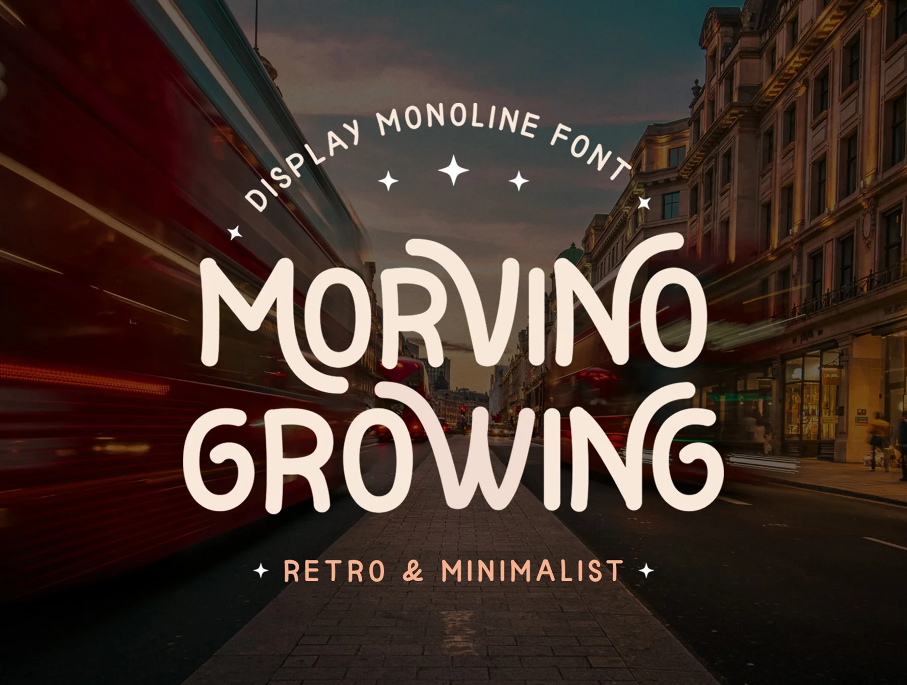Morvino Growing - Modern & Retro Monoline font