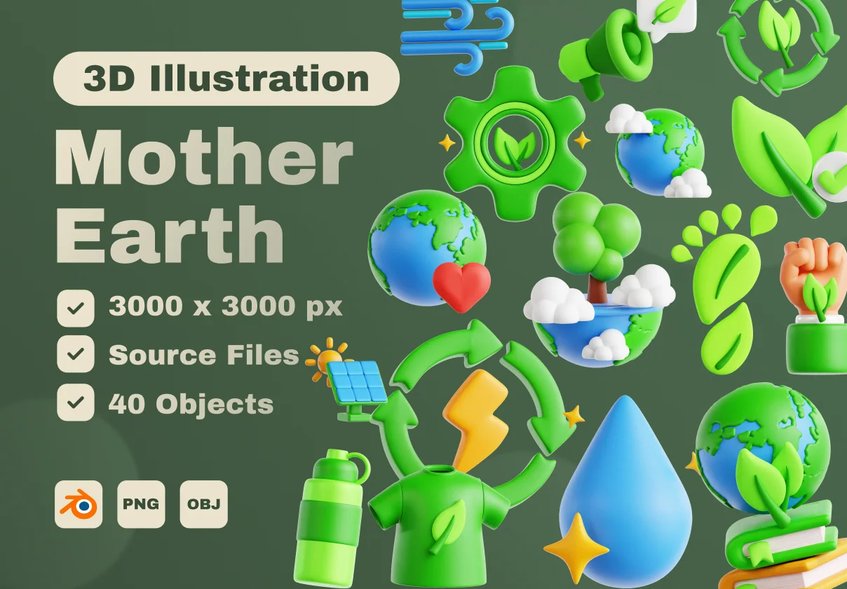 Mother Earth 3D Icon Set