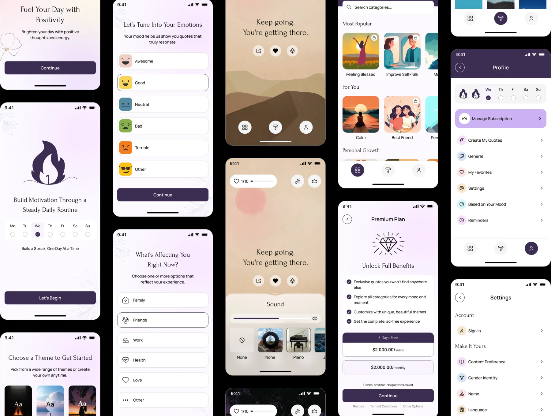 Mind Grove - Motivation Daily Quotes App UI Kit 4