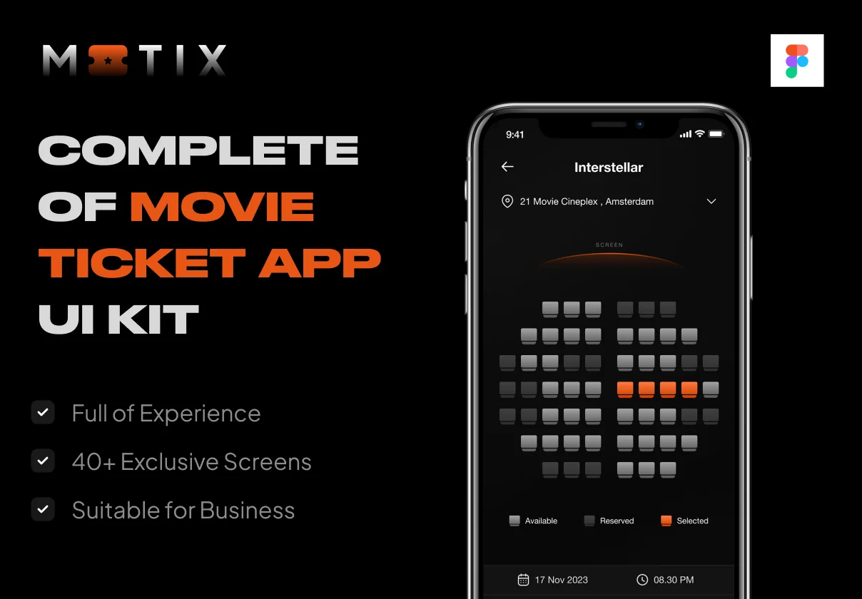 Motix - Movie Ticket App UI Kit